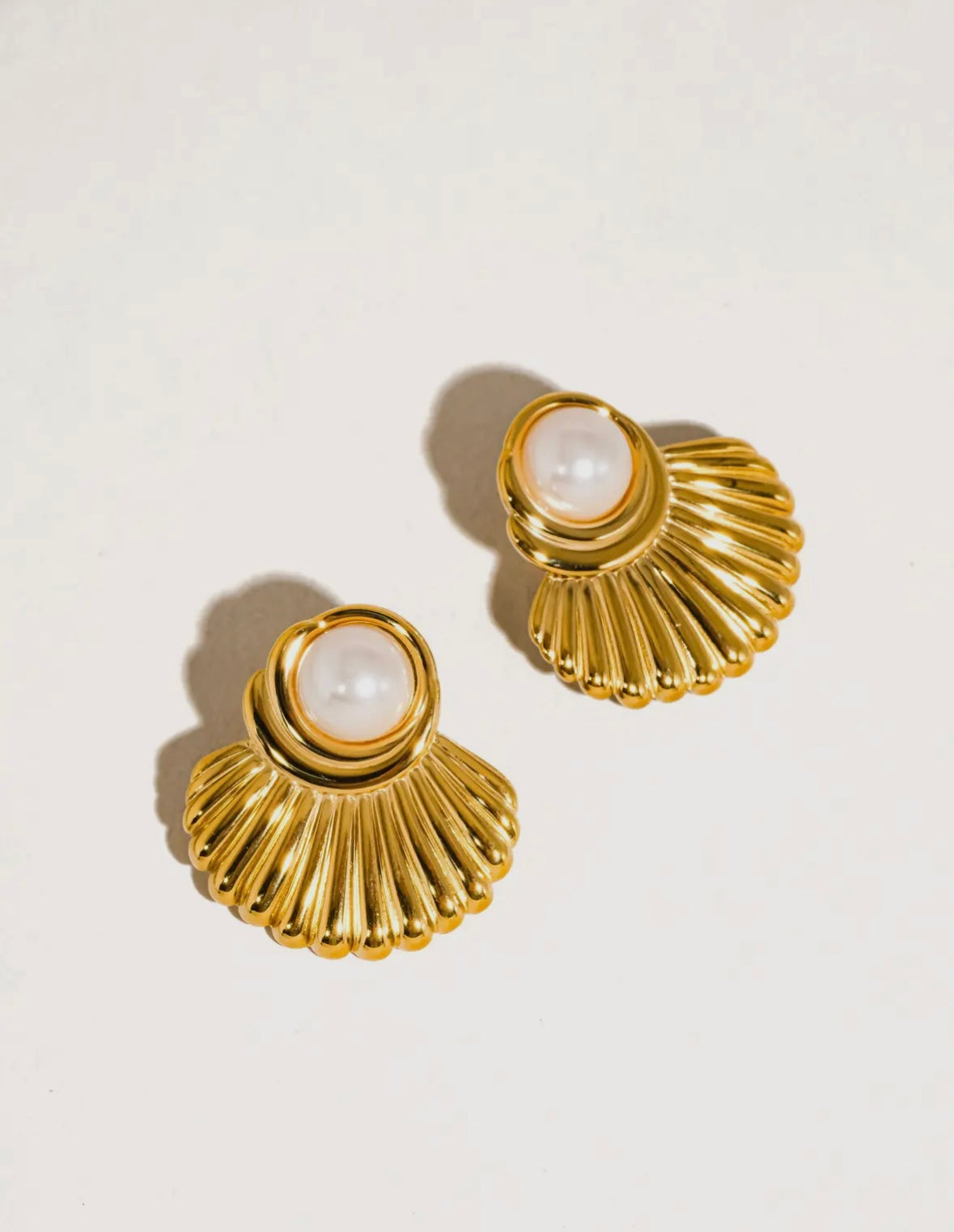 Lennox 18K Gold Non-Tarnish Shell Earrings