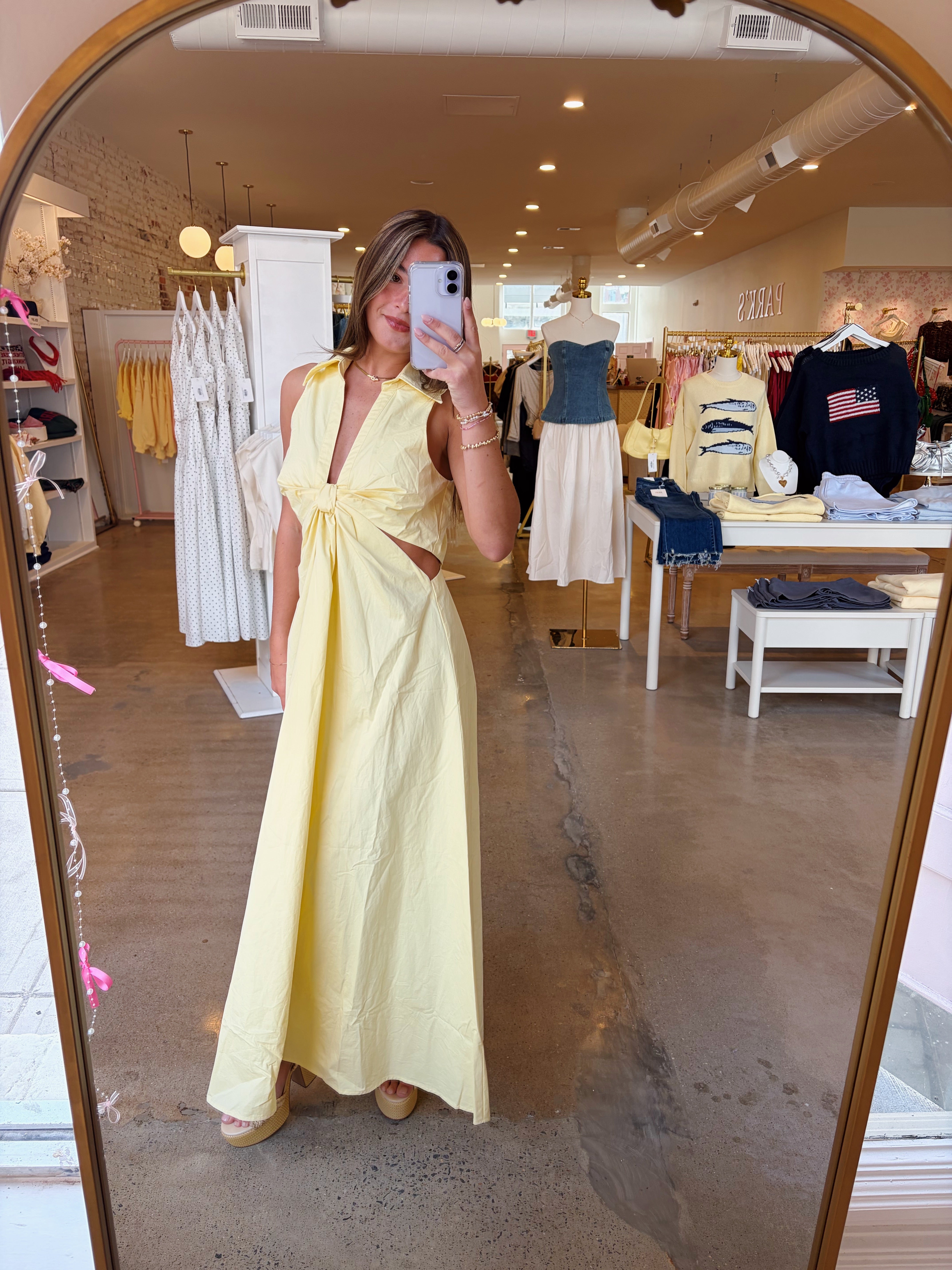 Agatha Midi Dress - Butter Yellow