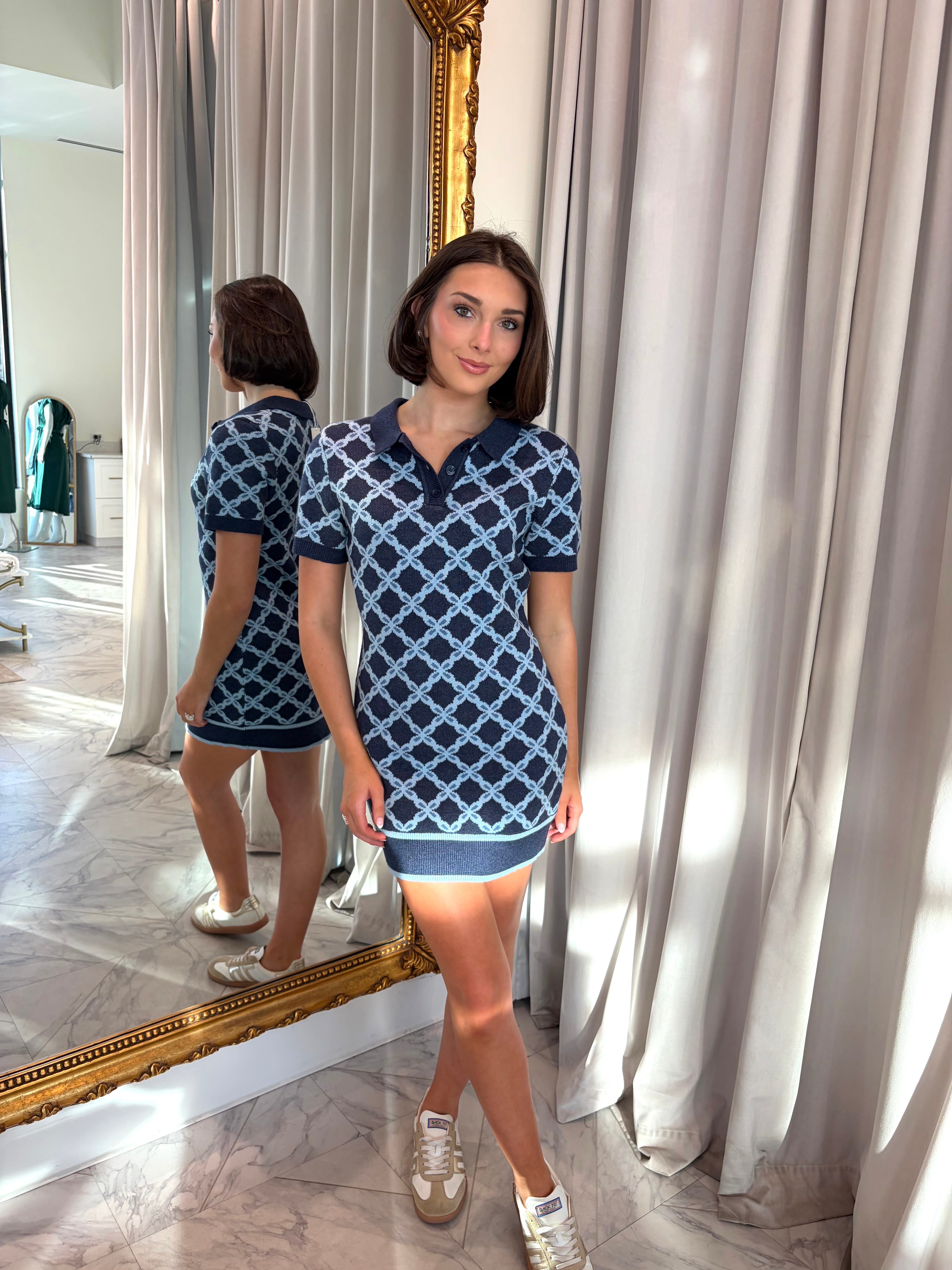 Joyce Sweater Dress - Blue Multi