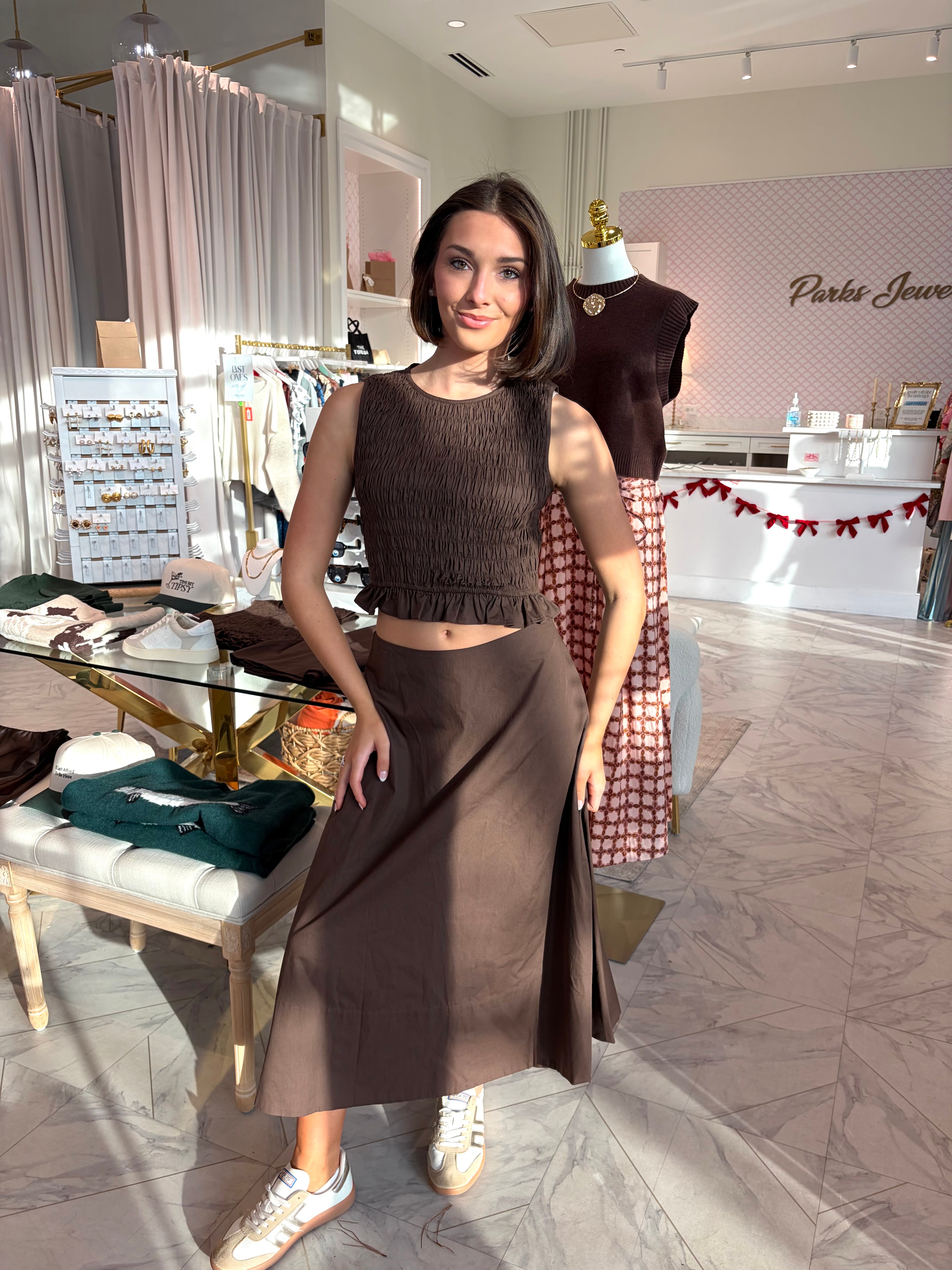 Mia Maxi Skirt - Brown