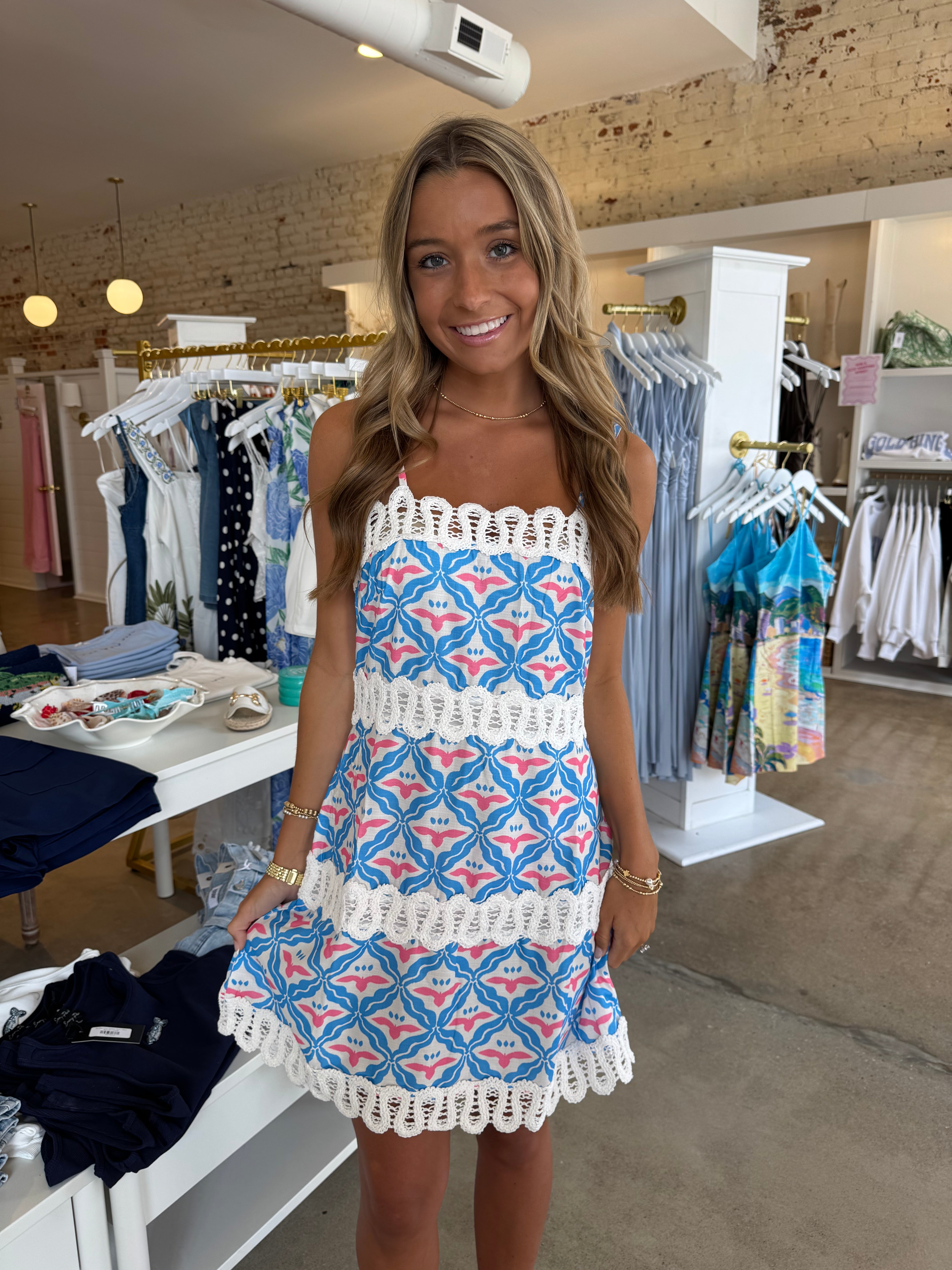 Madigan Linen Mini Dress - Blue