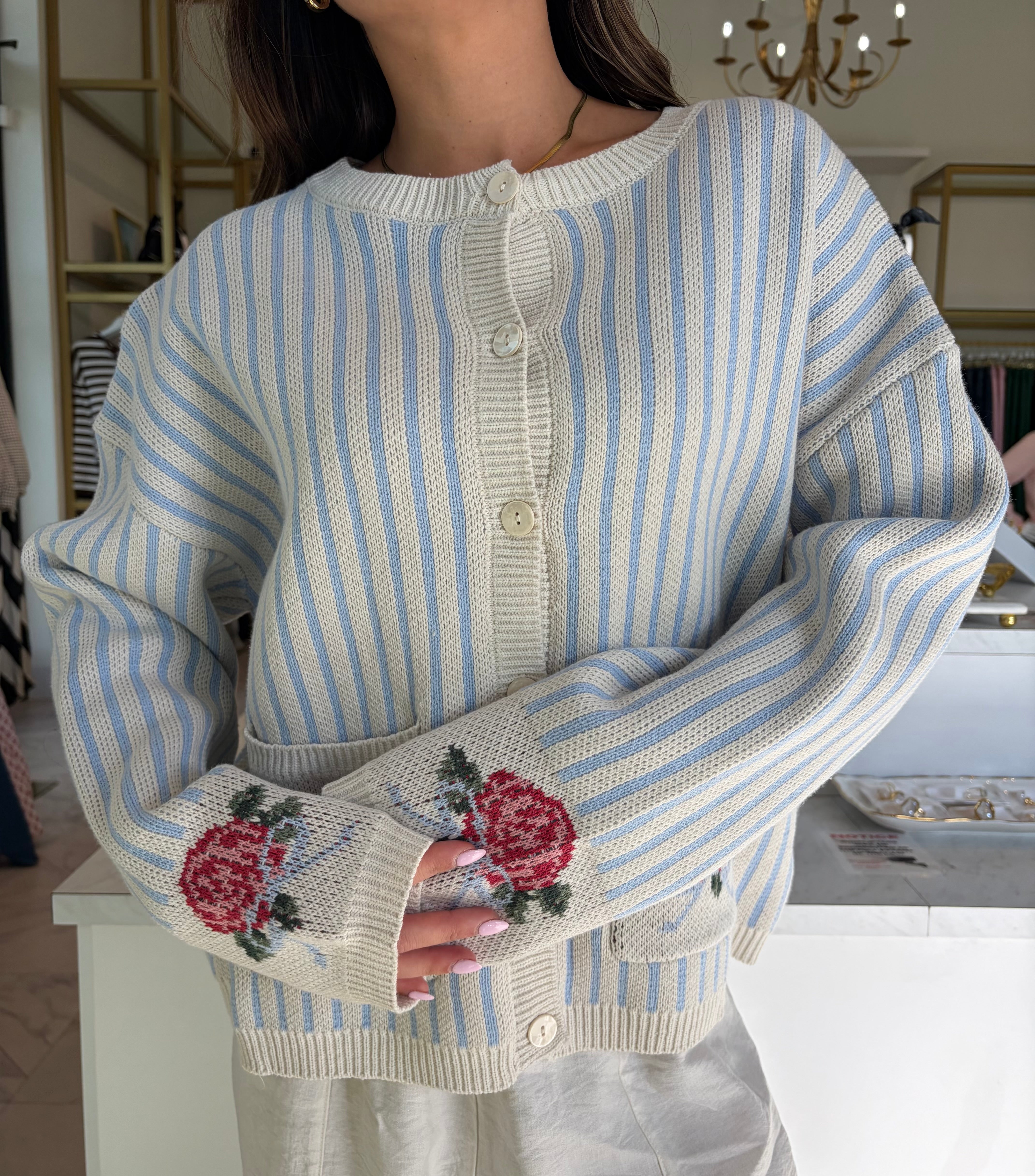 Cousins Beach Sweater Cardigan - Blue