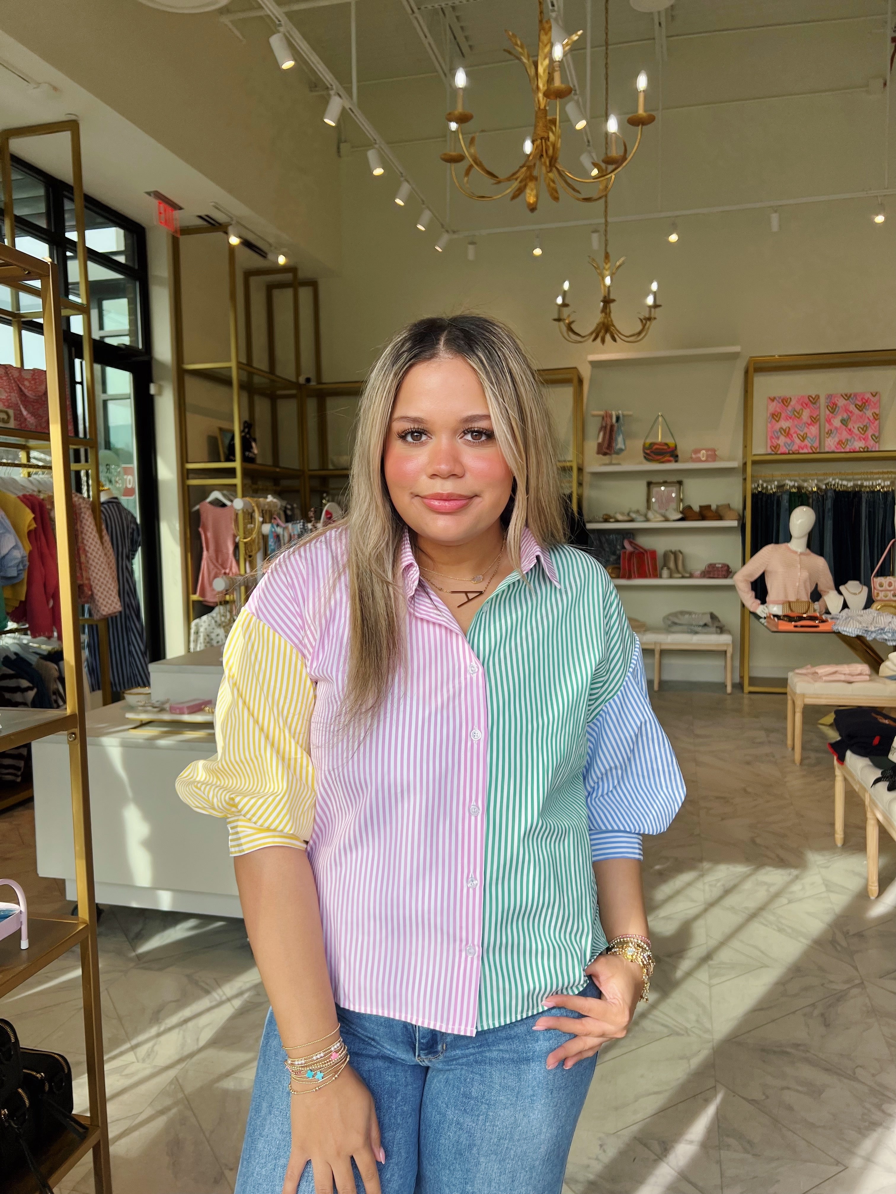 Vilano Beach Button Down Top - Multi