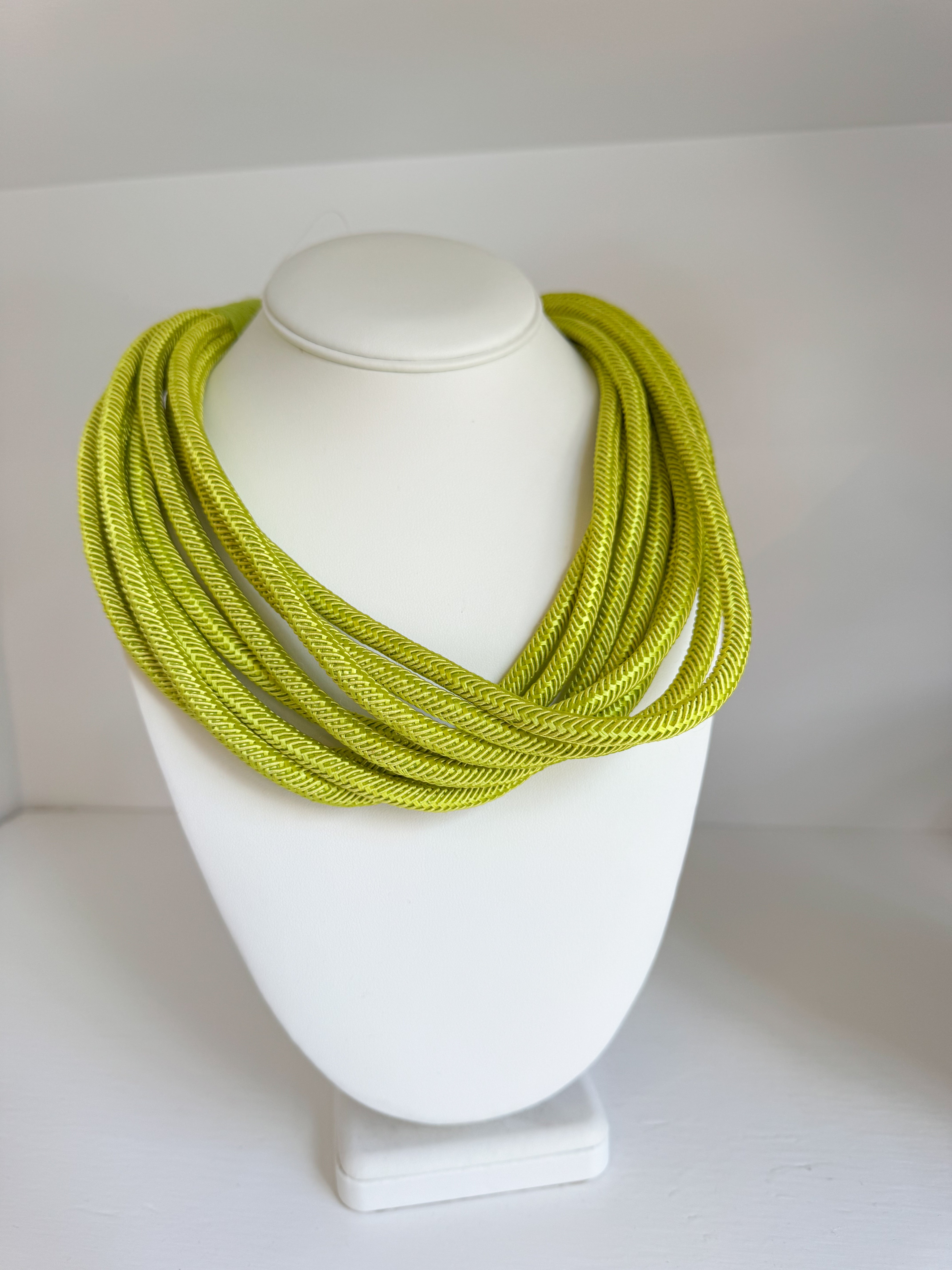 Chartreuse Green Slub Necklace
