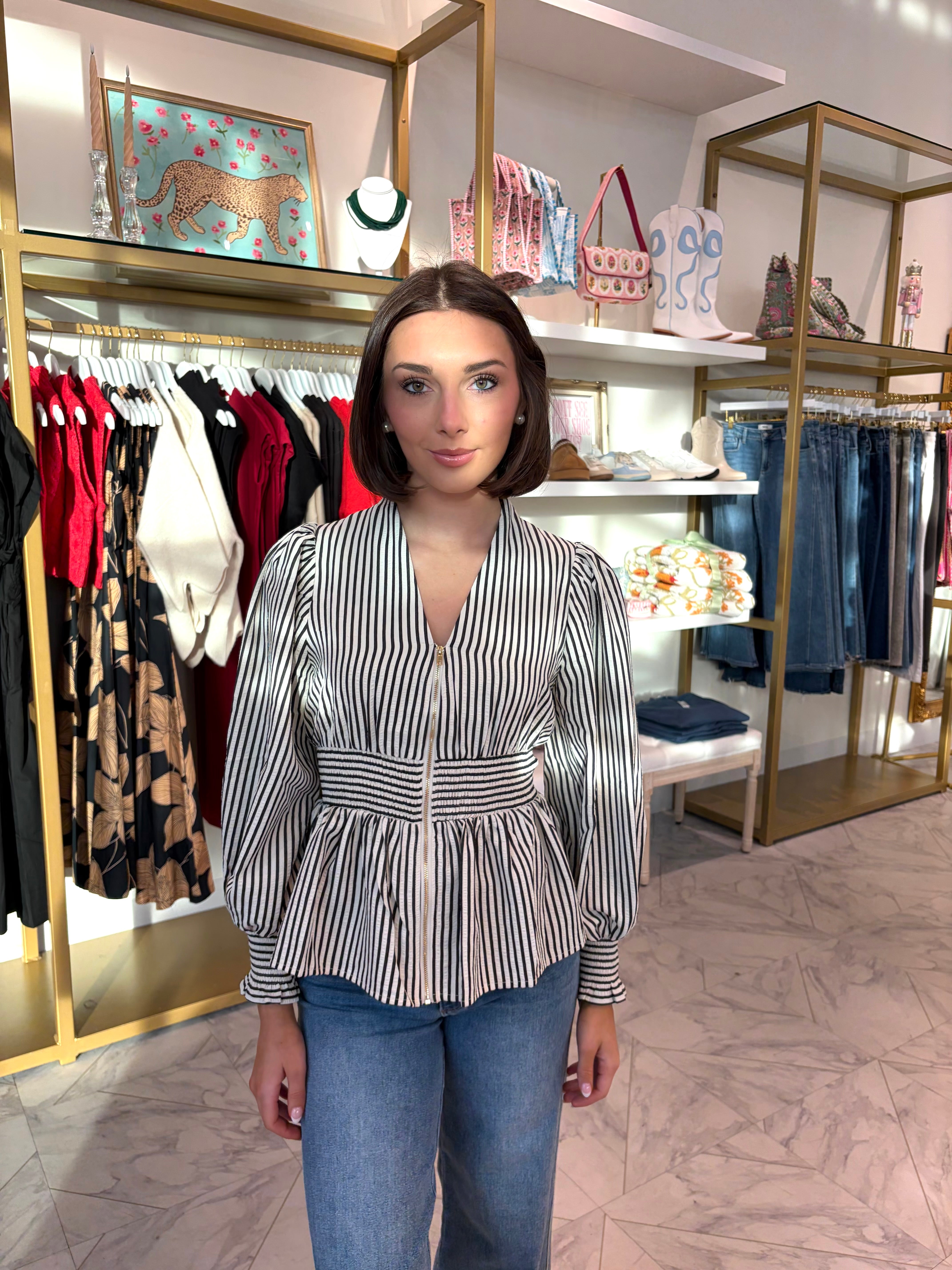 Farah Top - Black Stripe