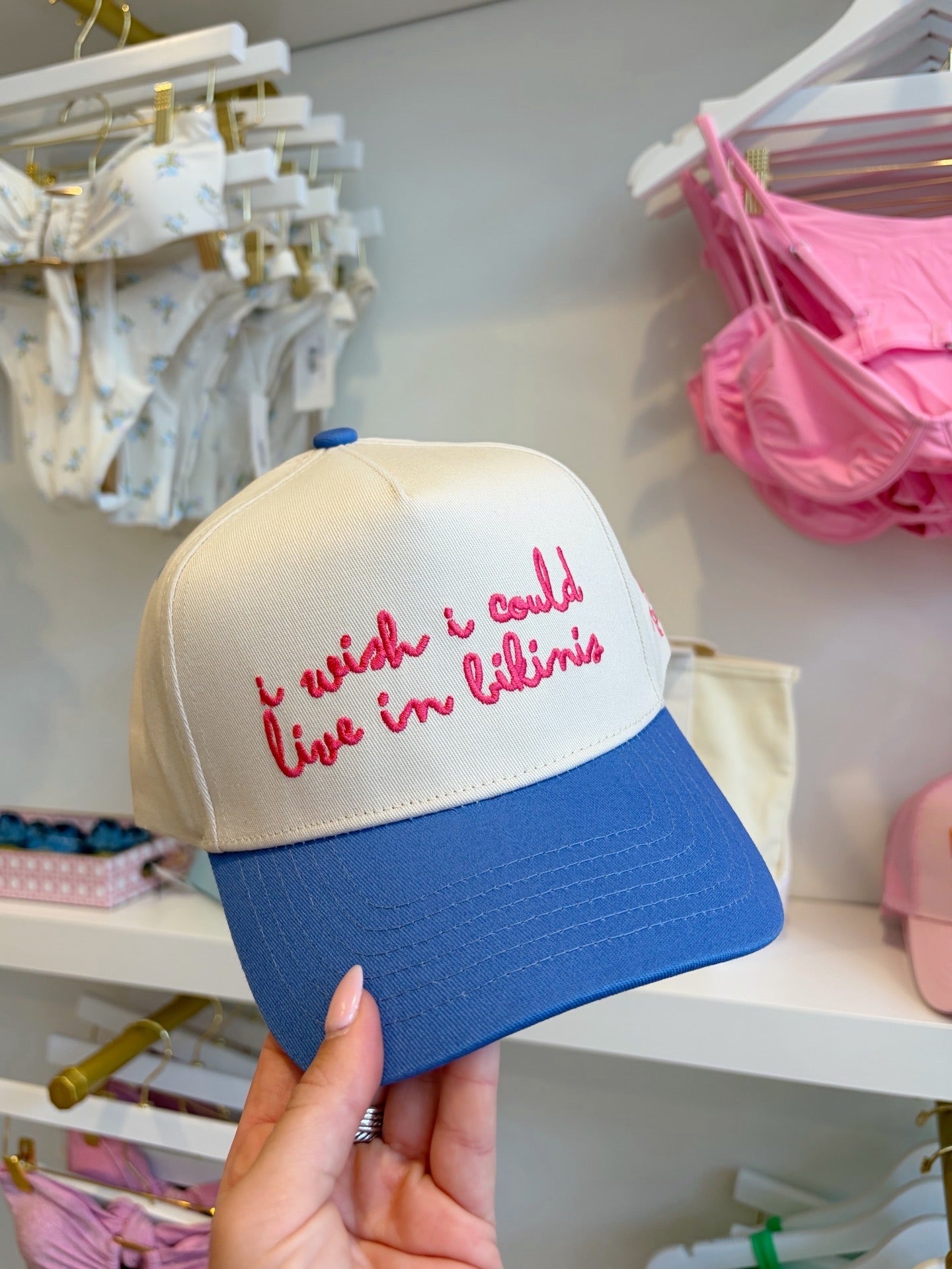 Live In Bikinis Vintage Trucker Hat - Periwinkle