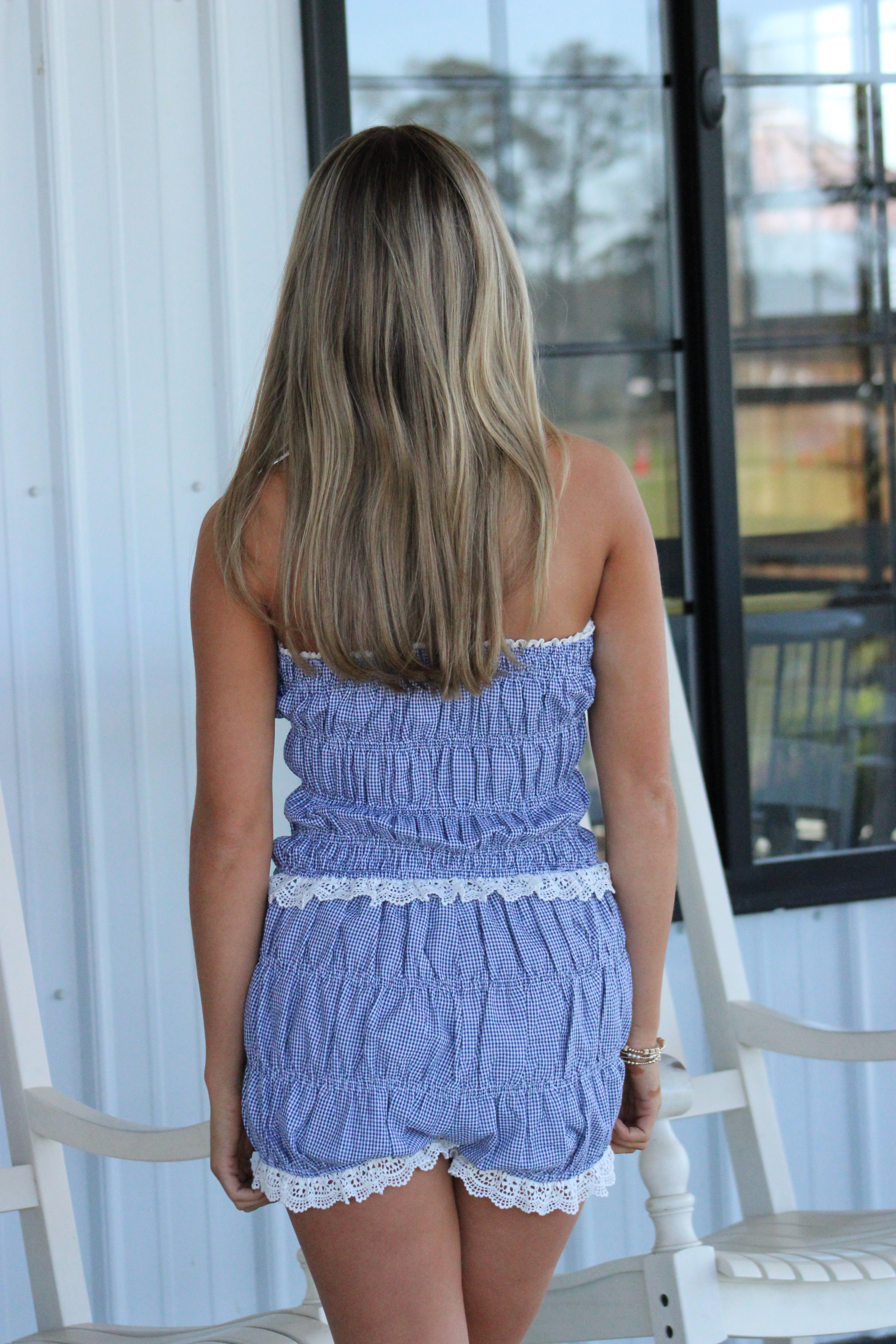 Getaway Girl Set - Navy Gingham