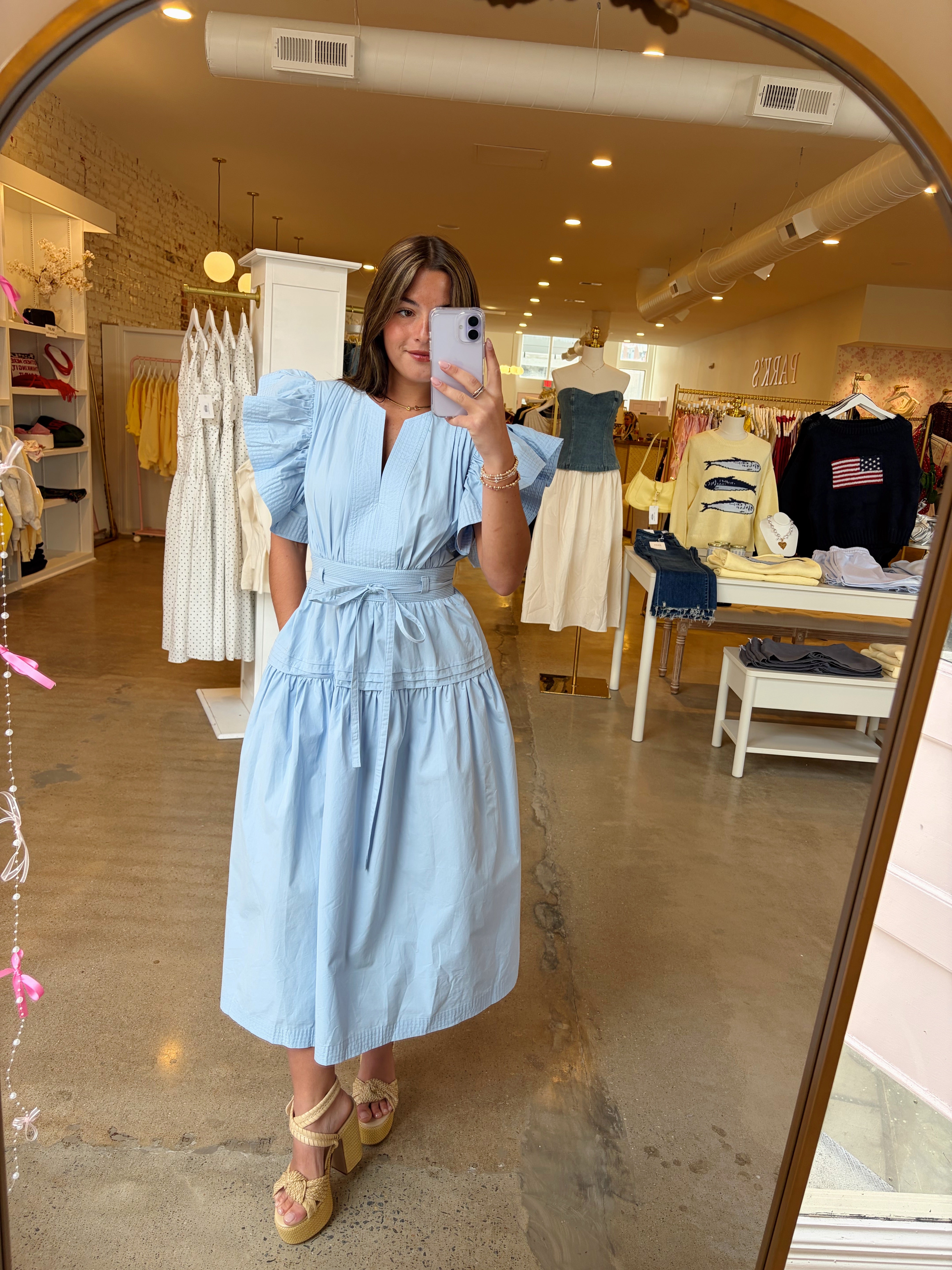 Cecelia Midi Dress - Light Blue