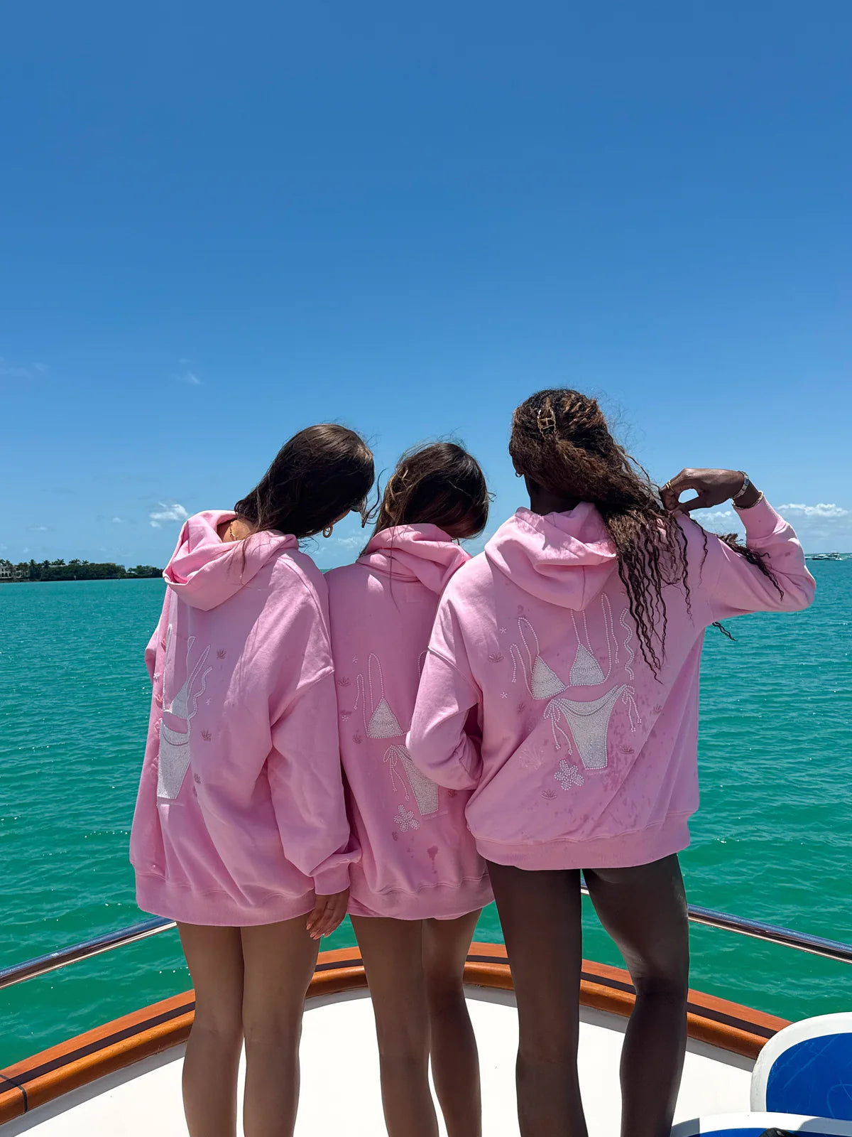 Lottie Pink Bikini Beaded Ocean Oversized Hoodie