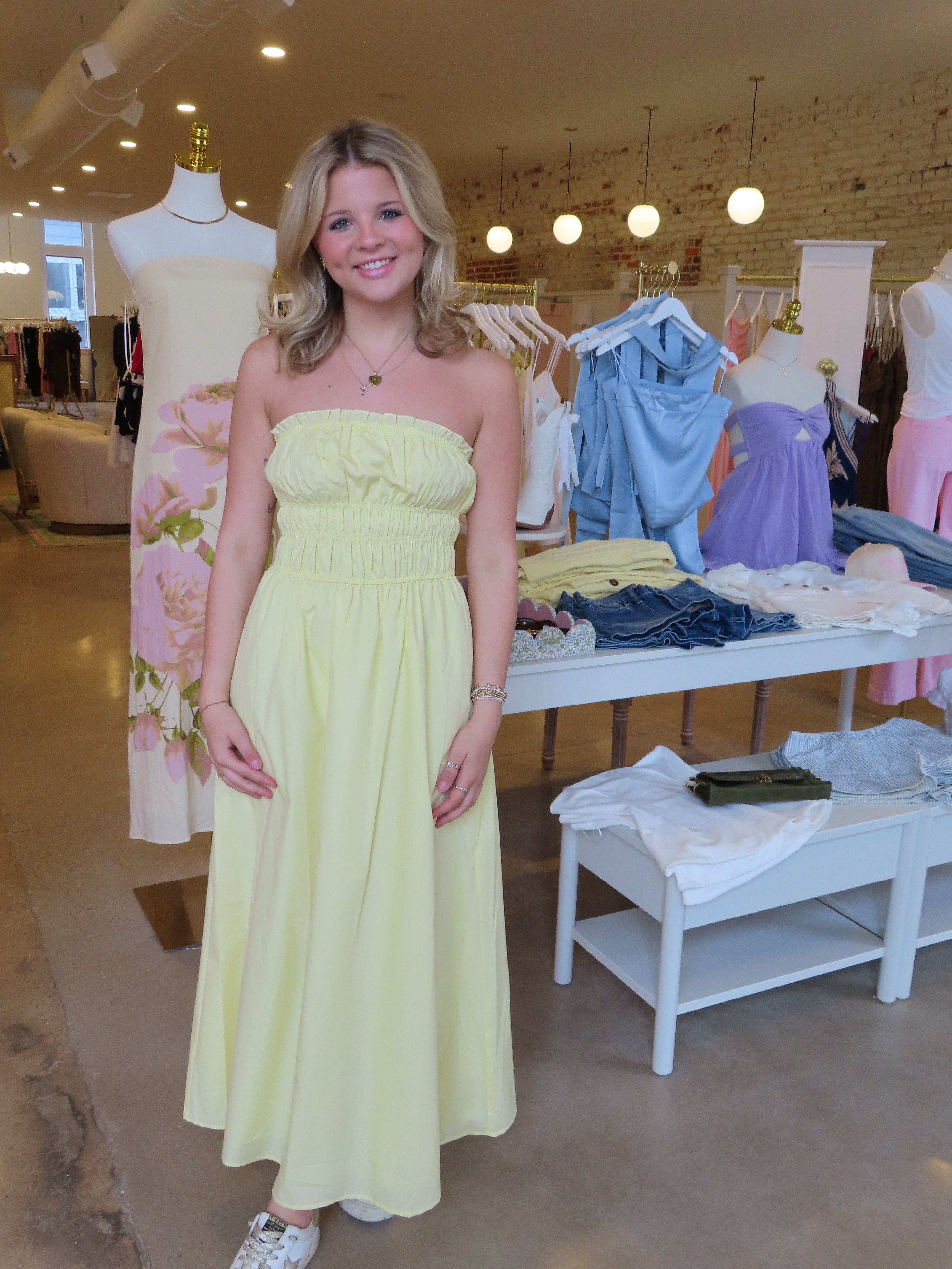 Tayla Midi Dress - Yellow