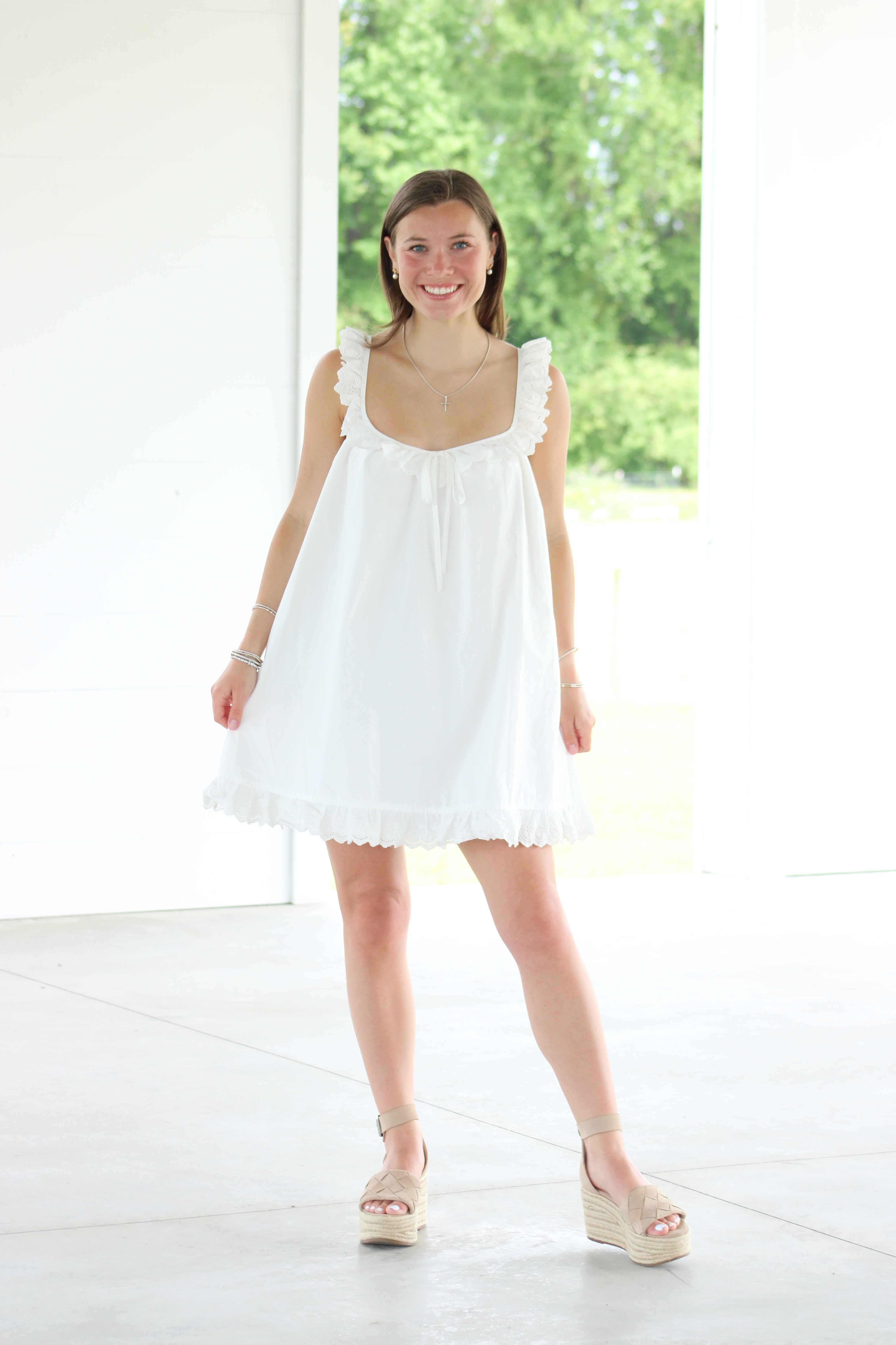 Millie Babydoll Dress - White
