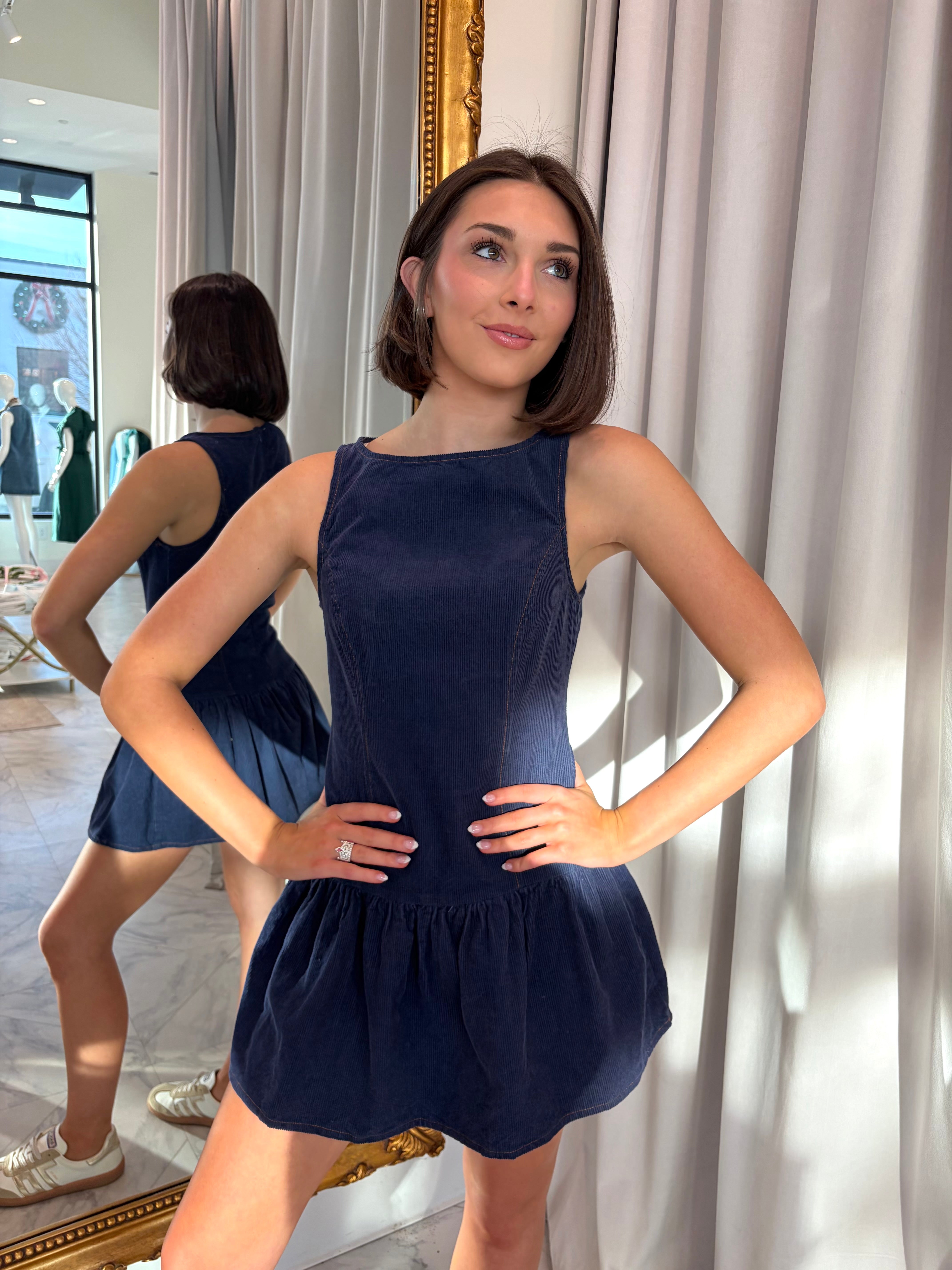 Weekend Plans Low Waist Mini Dress - Navy