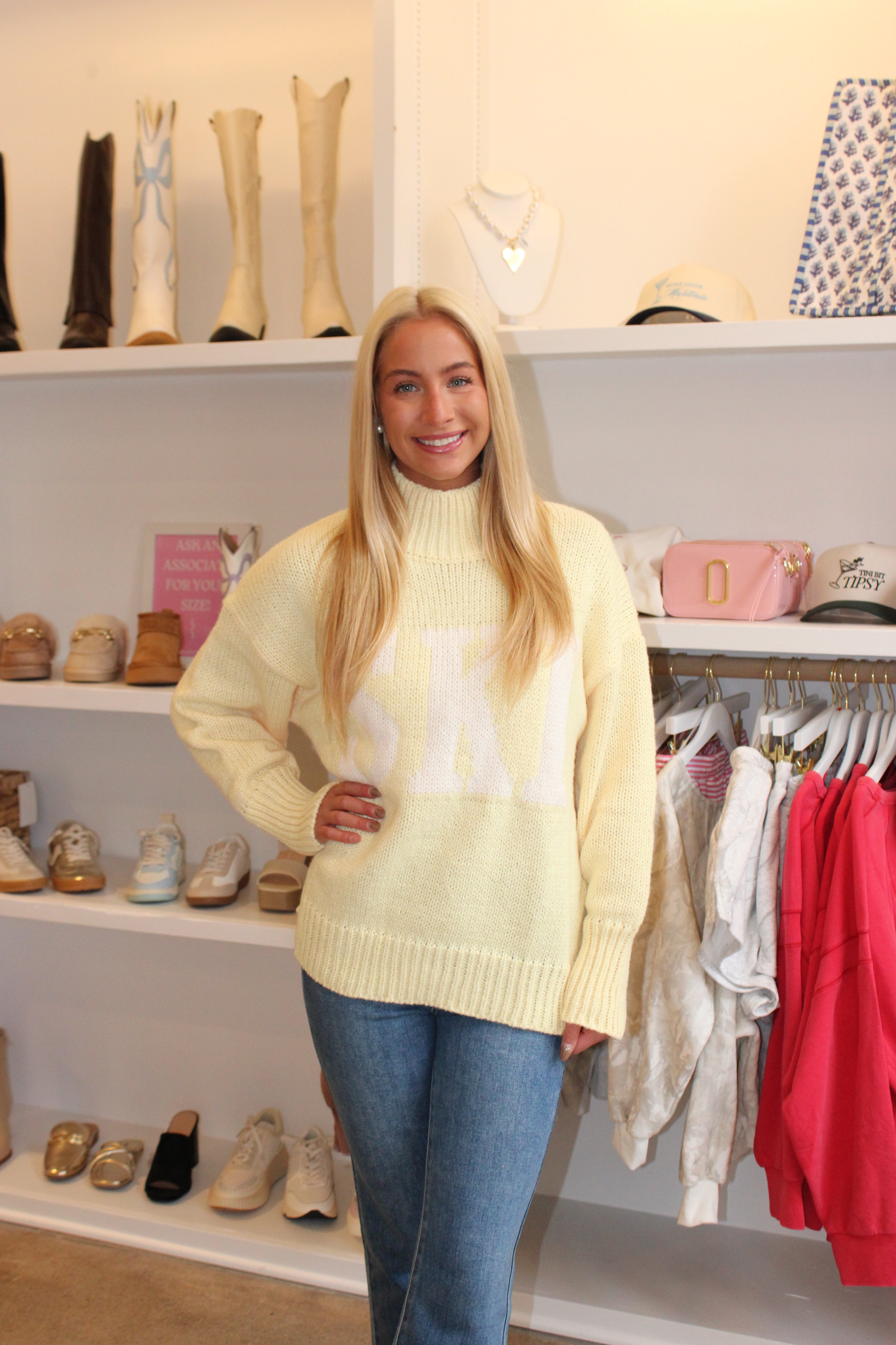 SKI Oversized Sweater - Butter