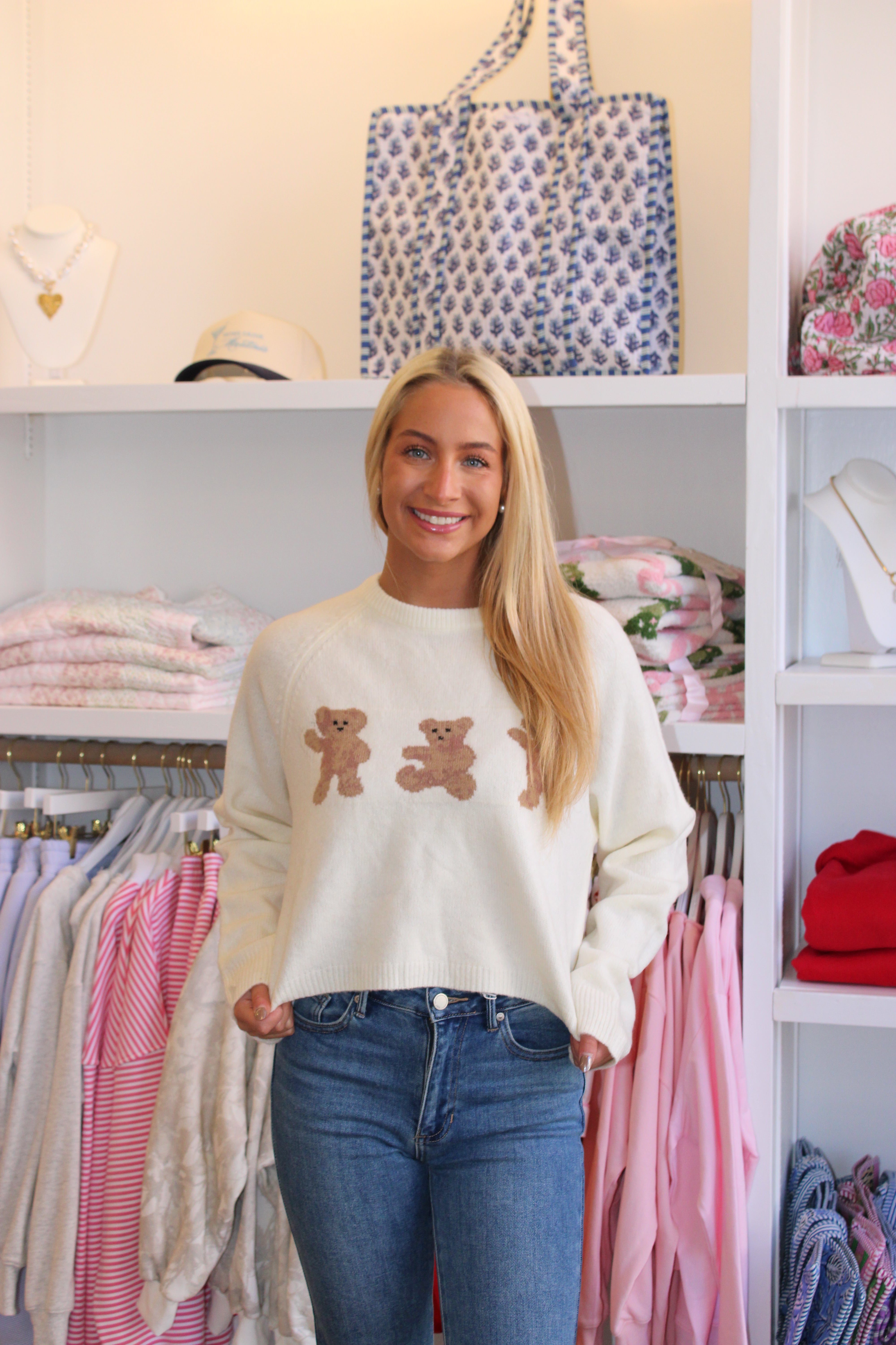 Triple Bear Cozy Sweater - Ivory