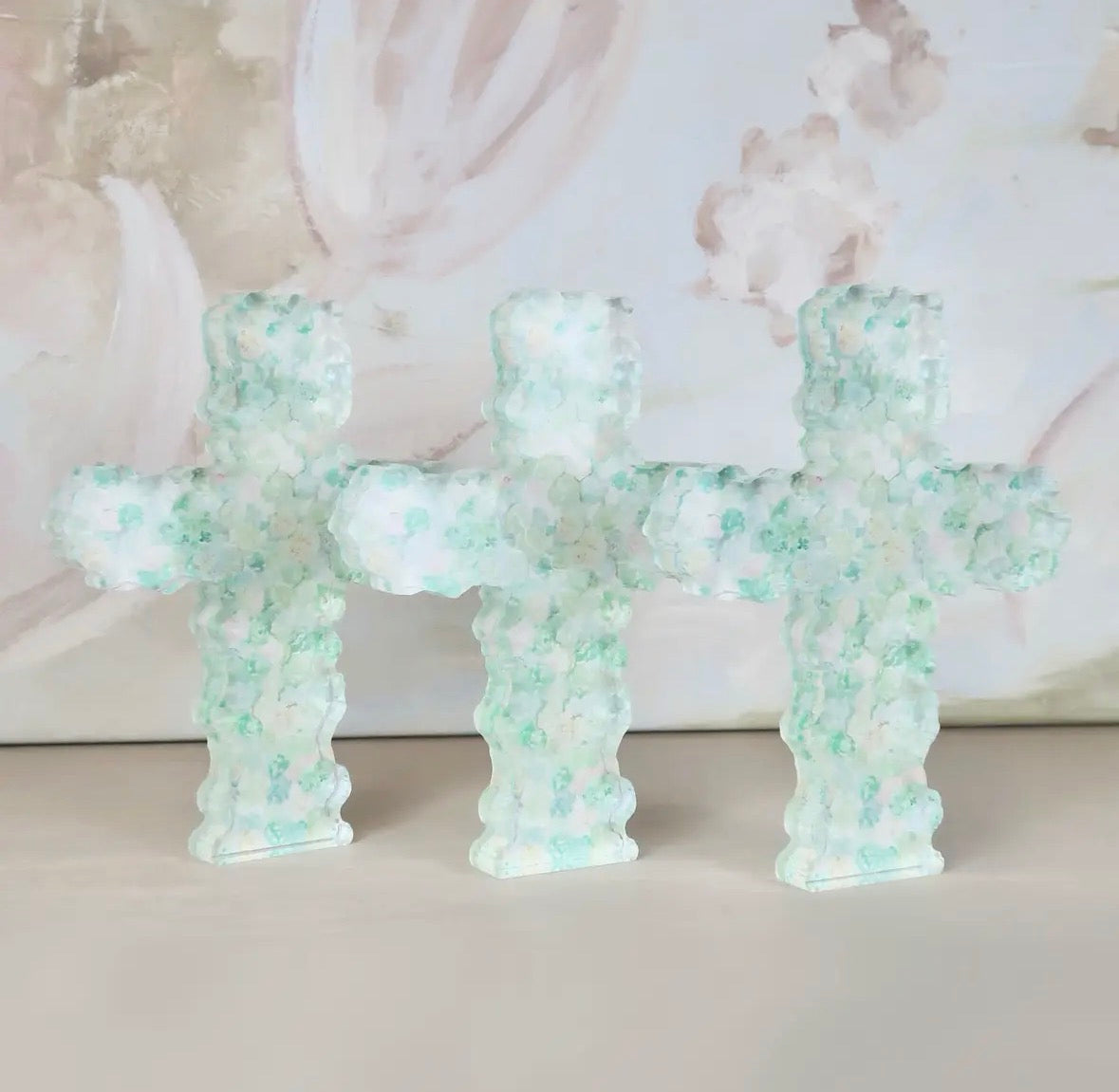 Acrylic Cross Art Block - Green