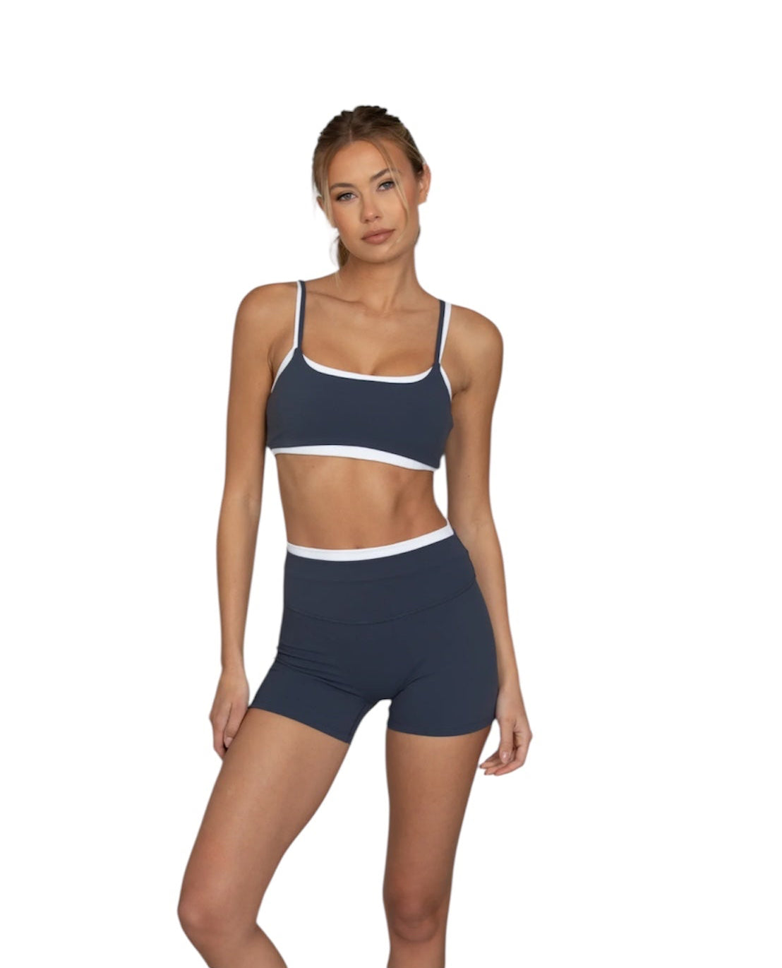 Gold Hinge Double Layer StrydeForm Shorts - Blue Wash