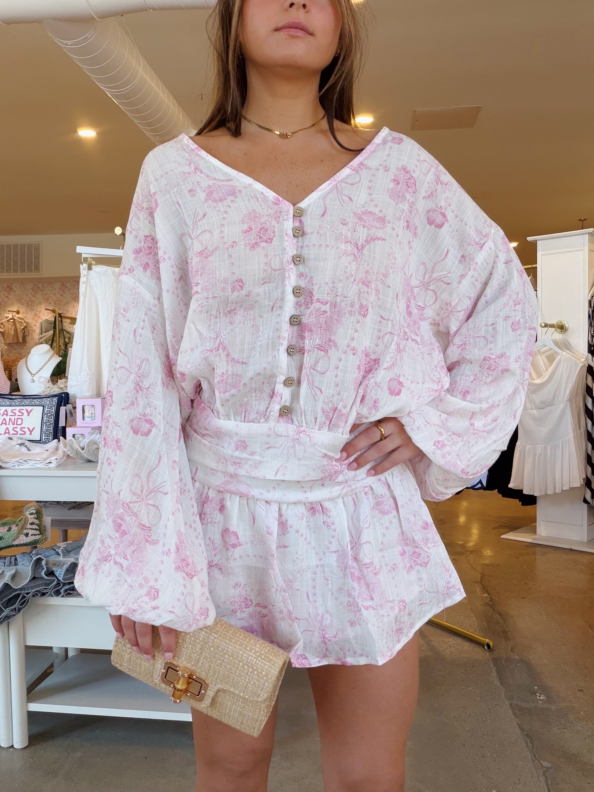 Fancy That Puff Sleeve Mini Dress - Pink