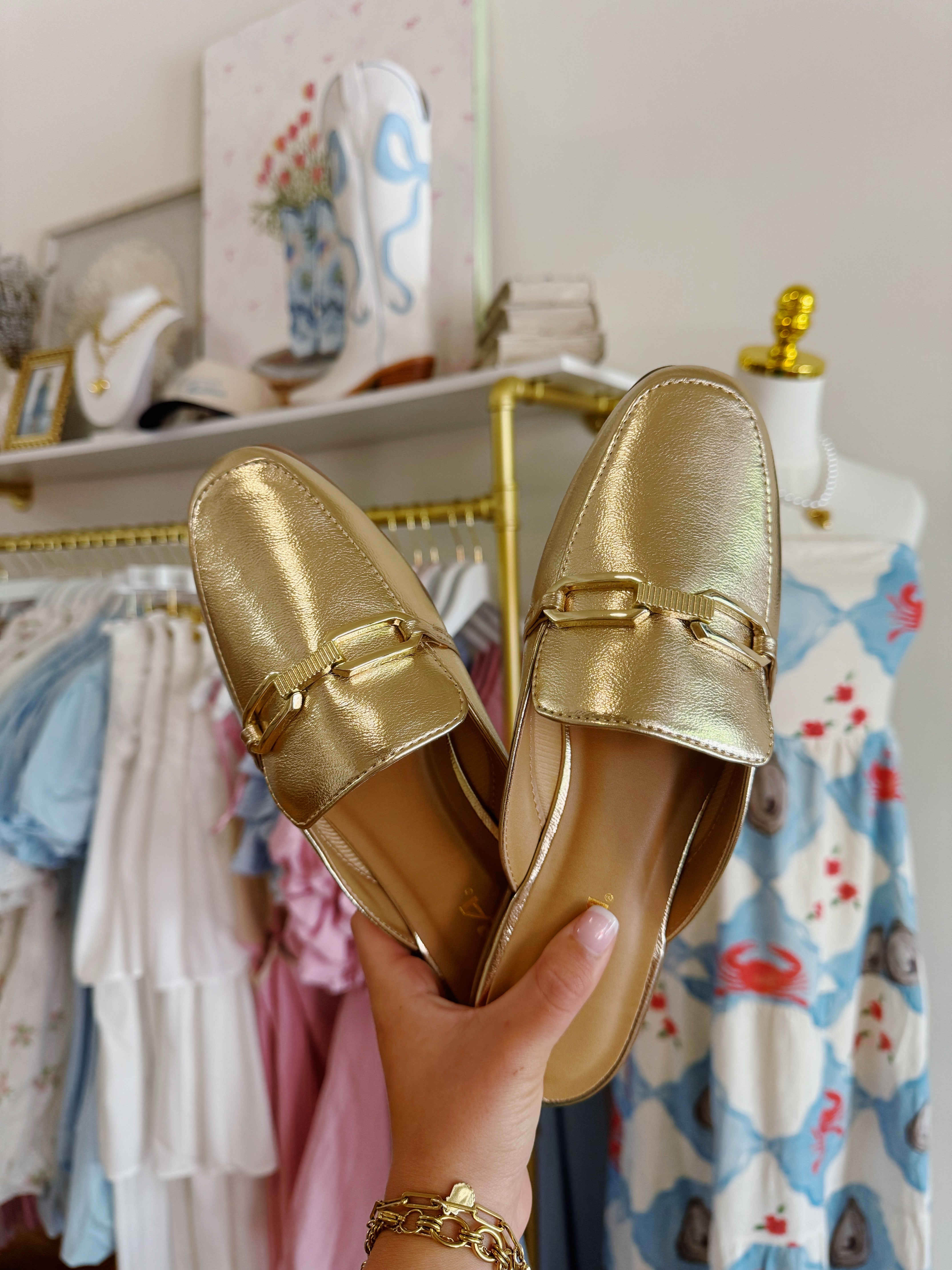 Becka Gold Mules