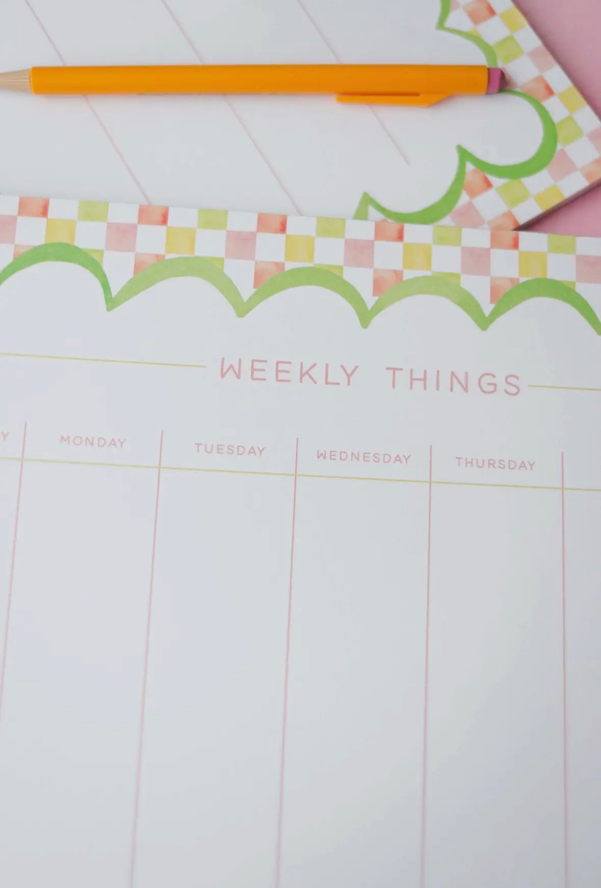 Whimsical Weekly Things Checker Print Notepad