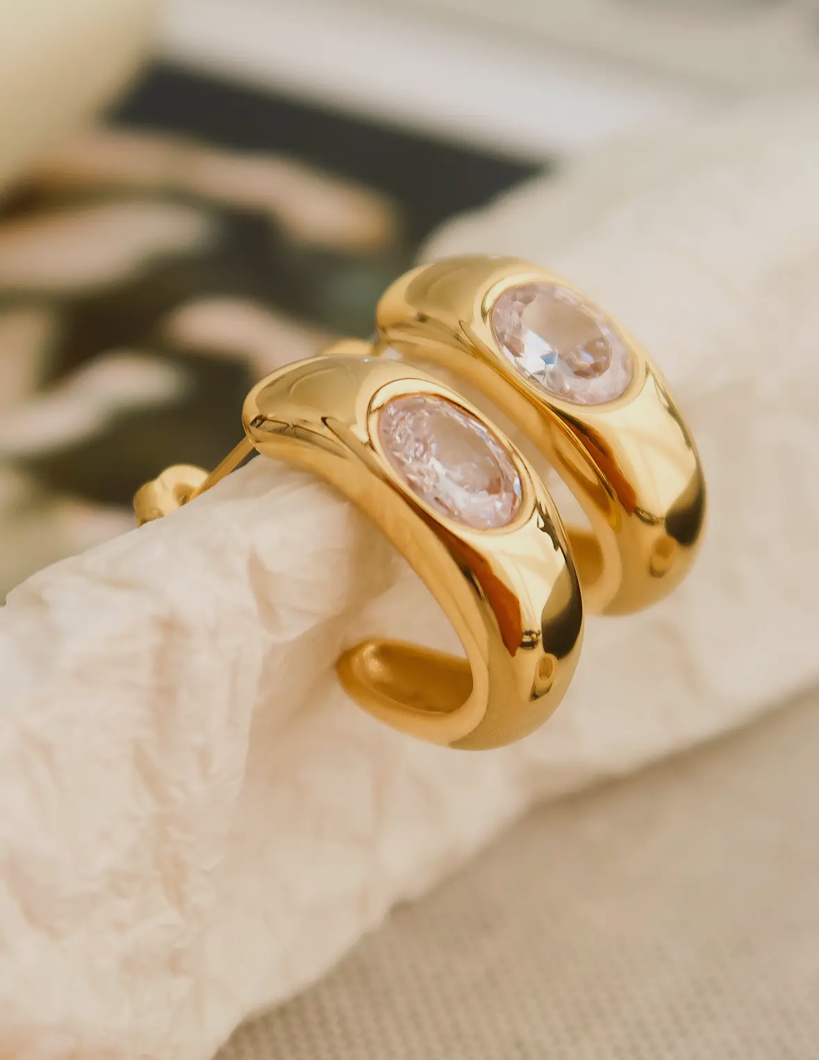 Alienor 18K Gold Non-Tarnish Classic C Hoop Earrings