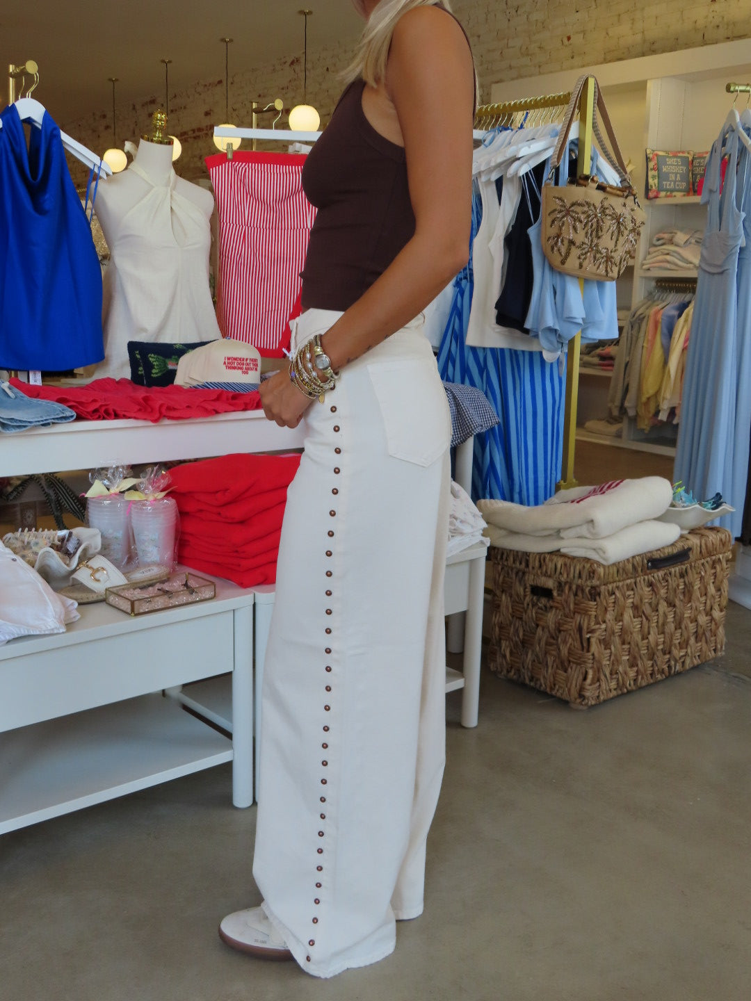 Mason Studded Denim - Cream