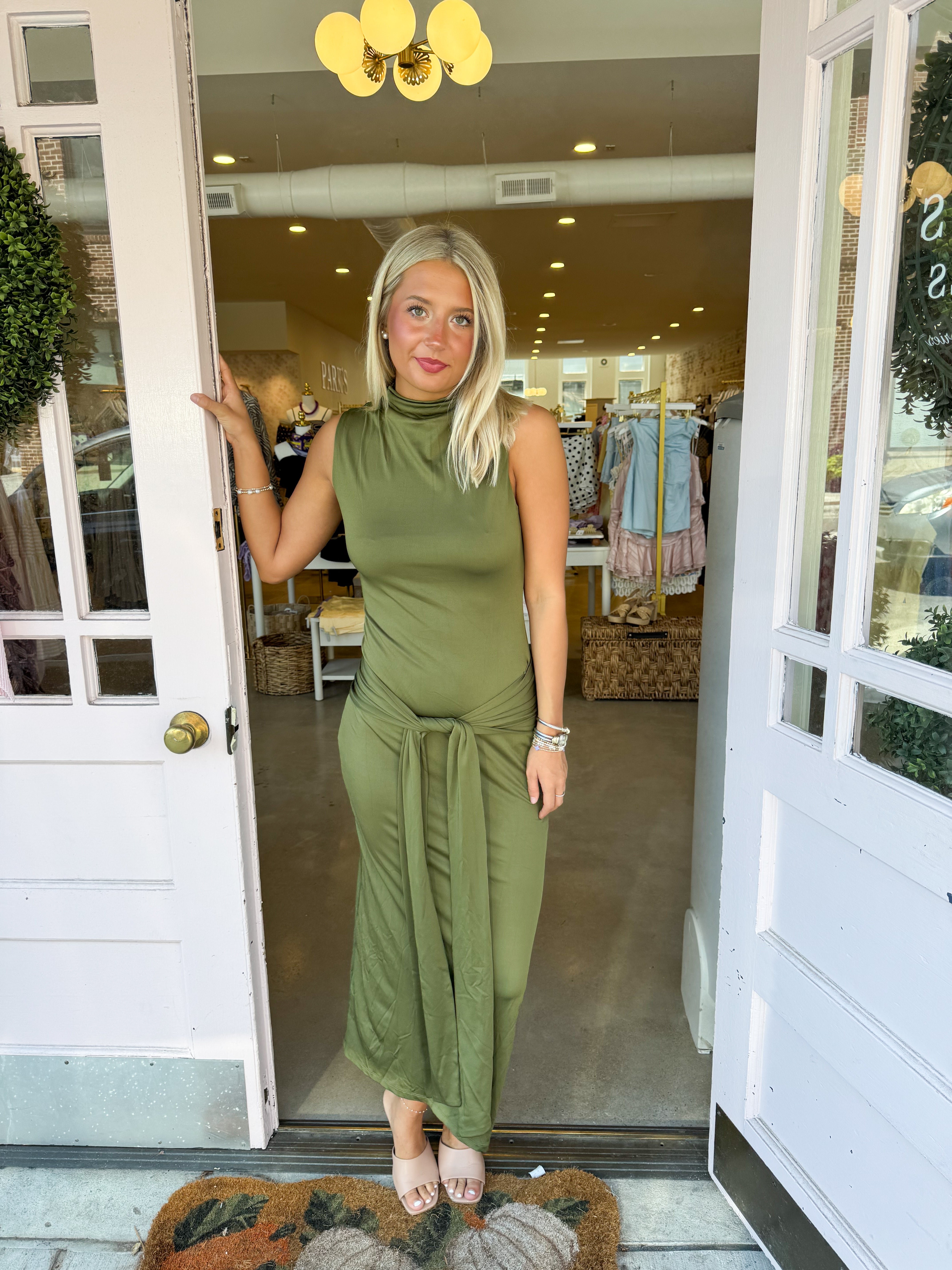 Victoria Formal Dress - Olive