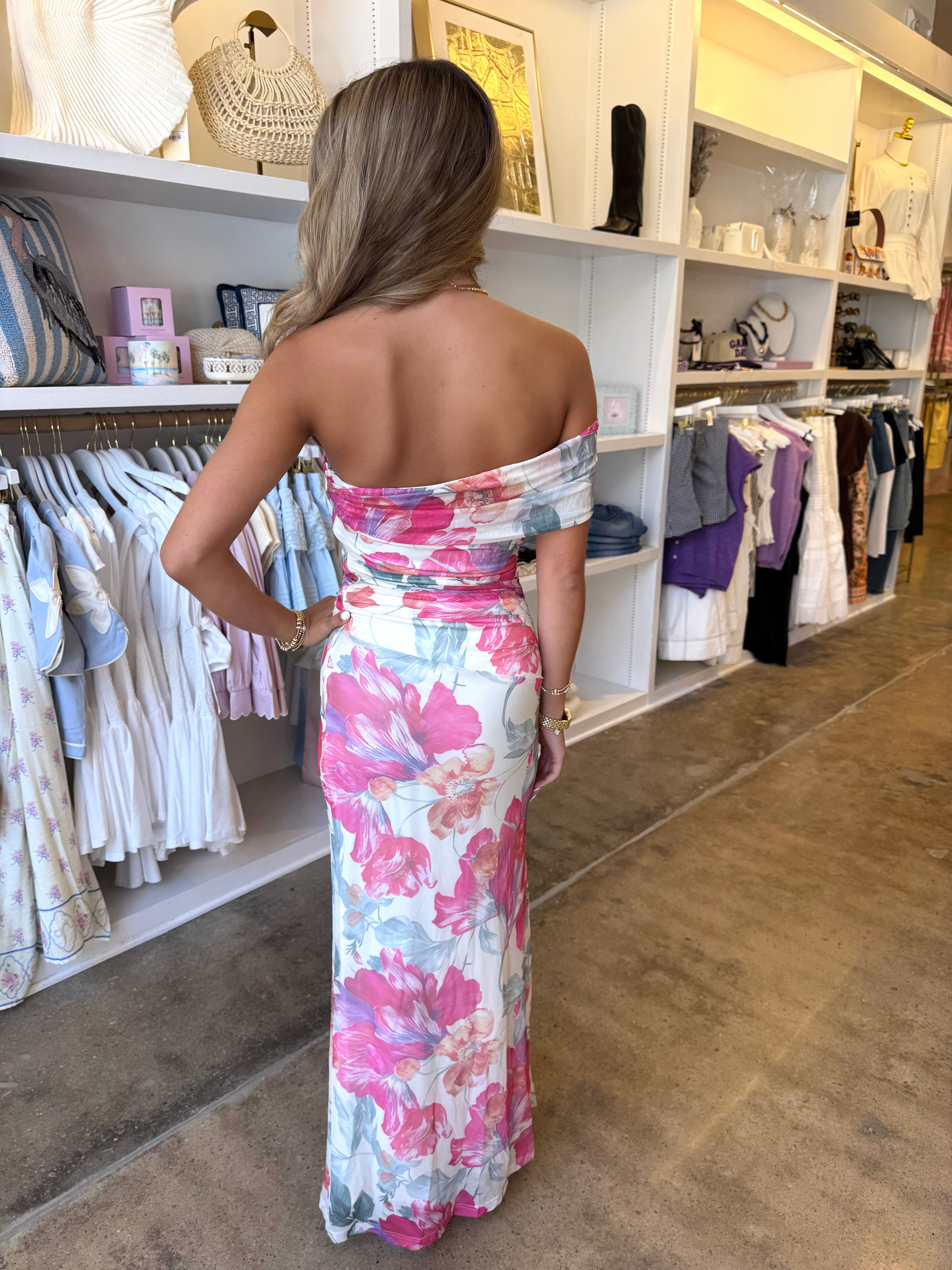 Flower Fields Maxi Dress - Pink Multi