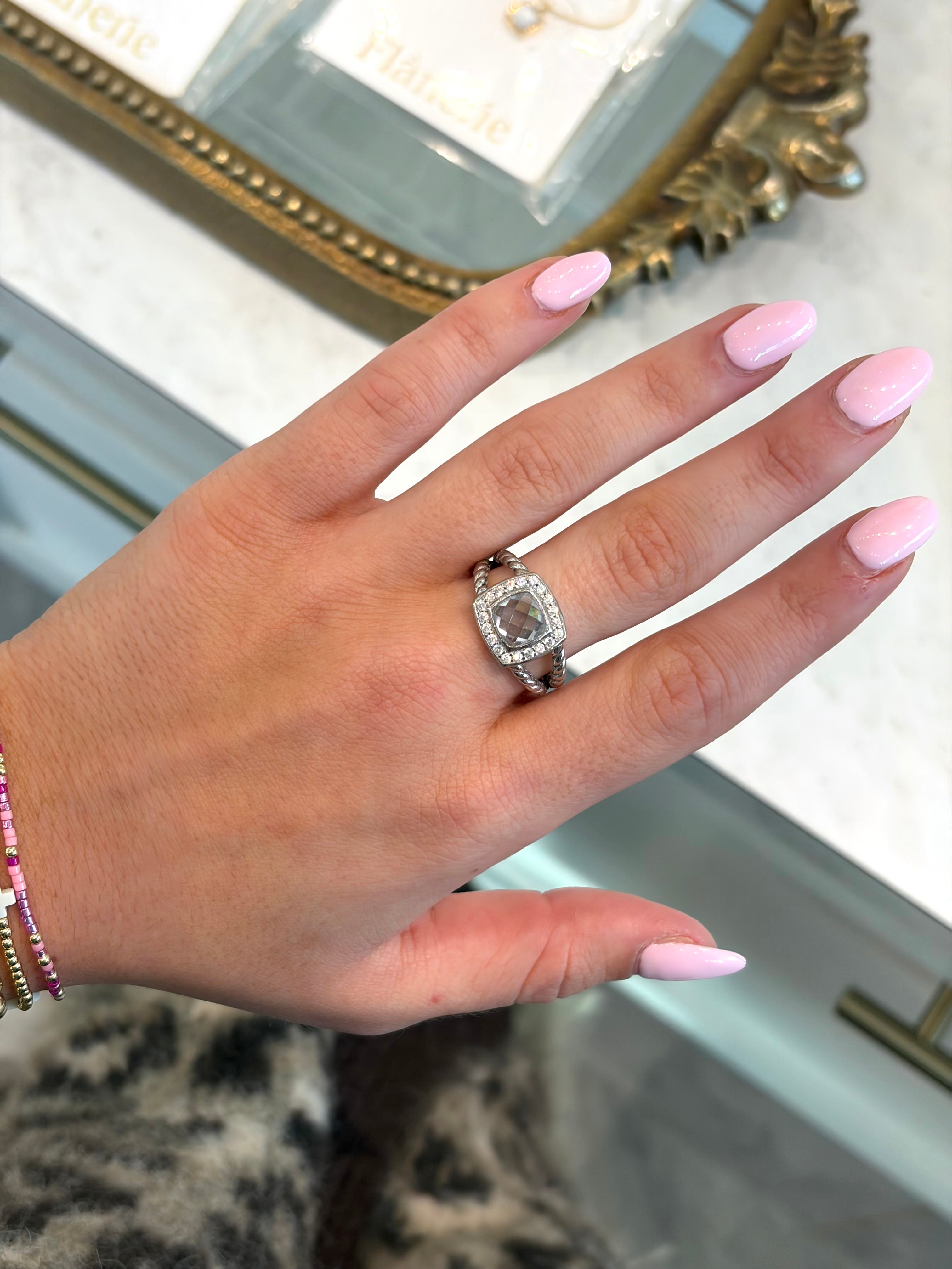 Clear Stone Wire Ring