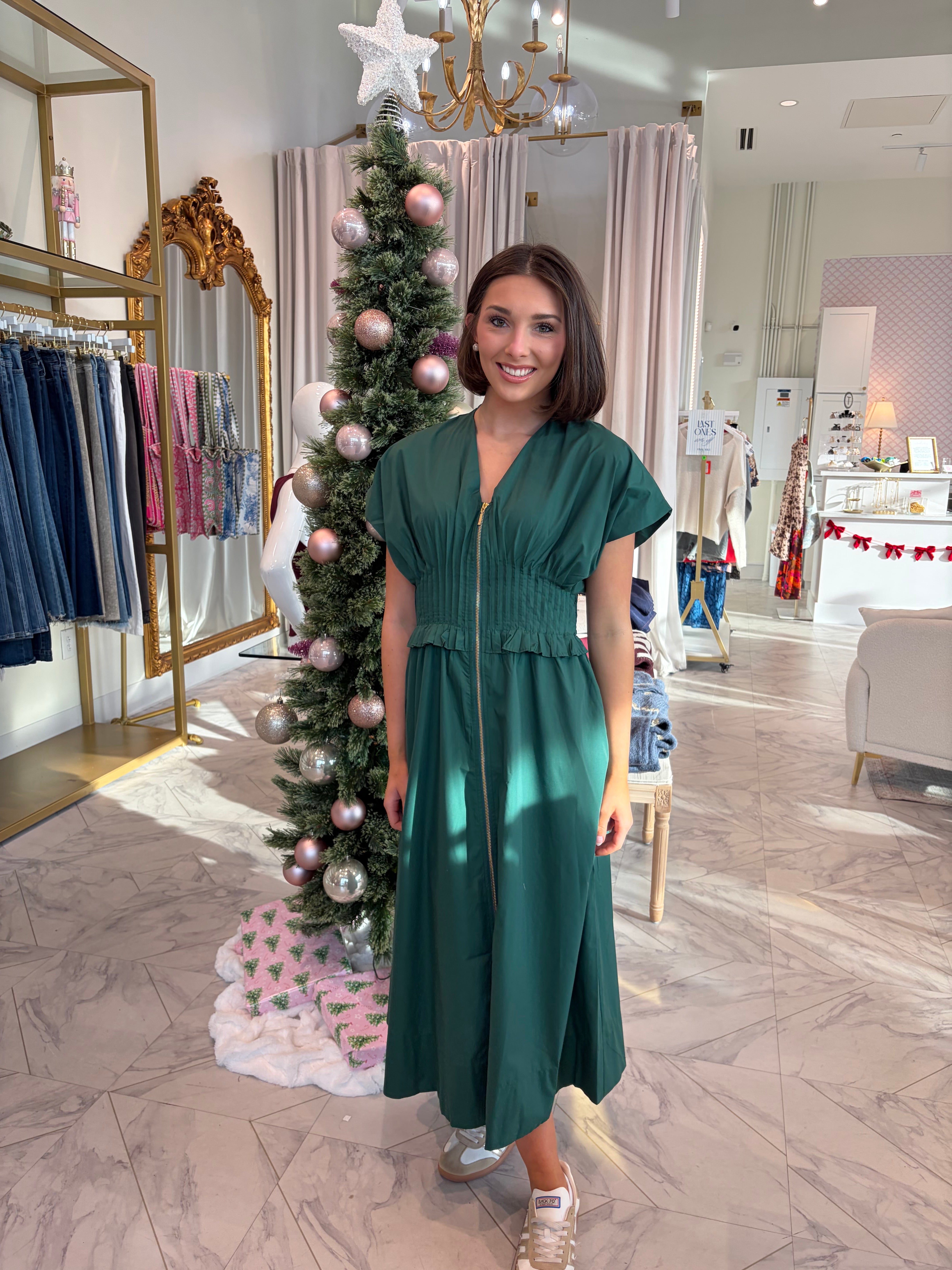 Effortless Midi Dress - Hunter Green