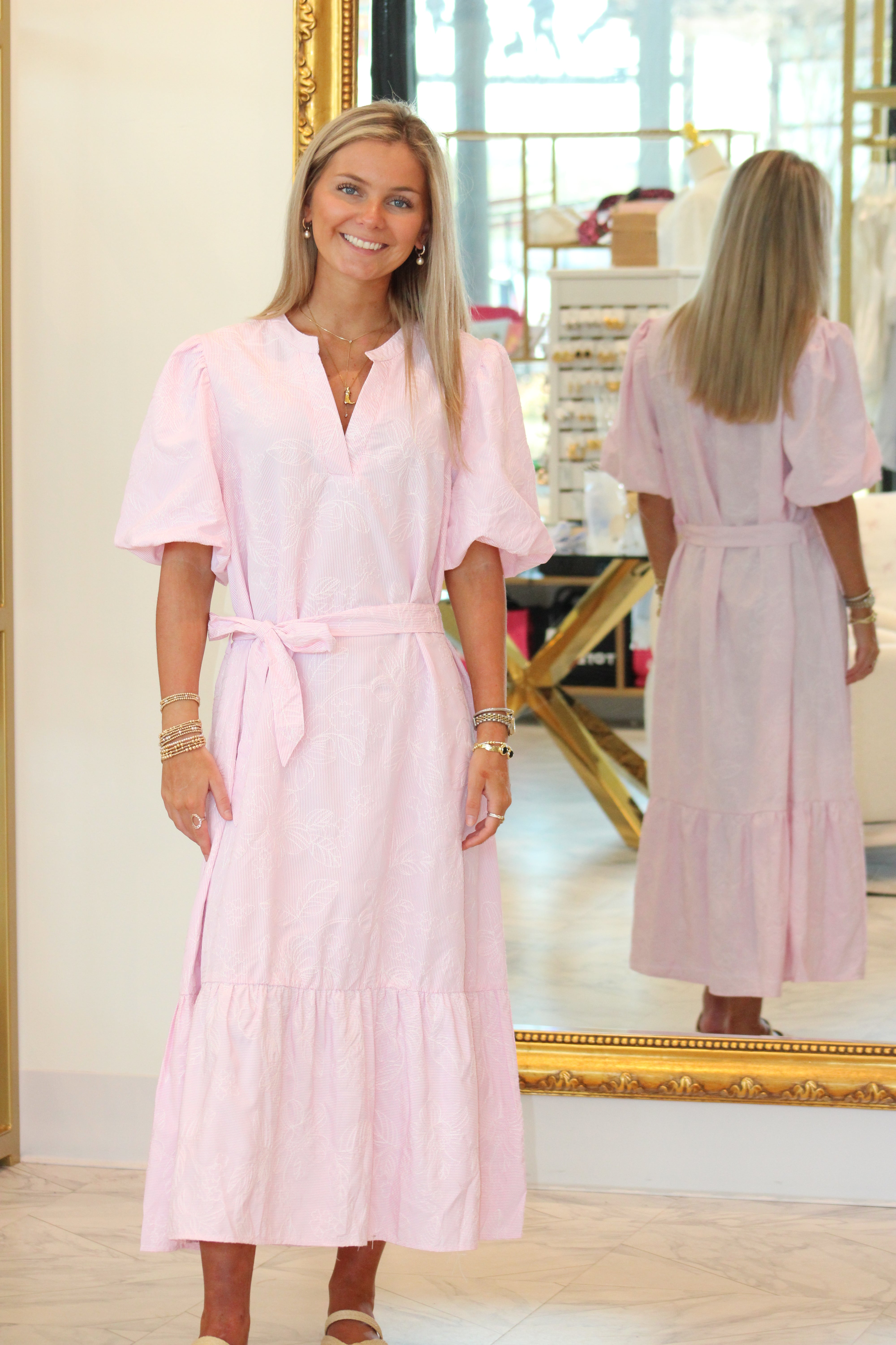 Go With It Midi Dress - Pink