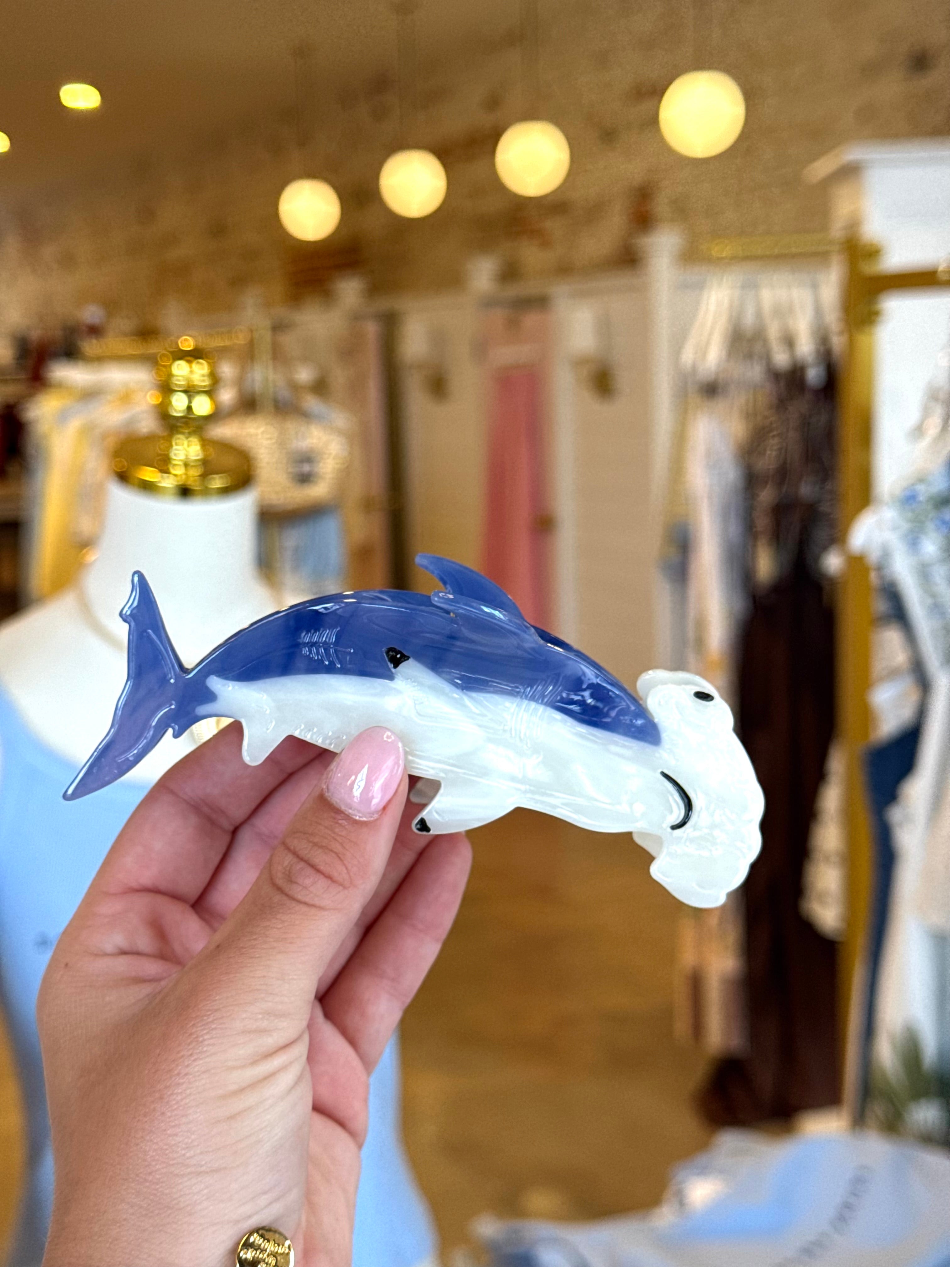 Hammerhead Shark Hair Claw - Blue
