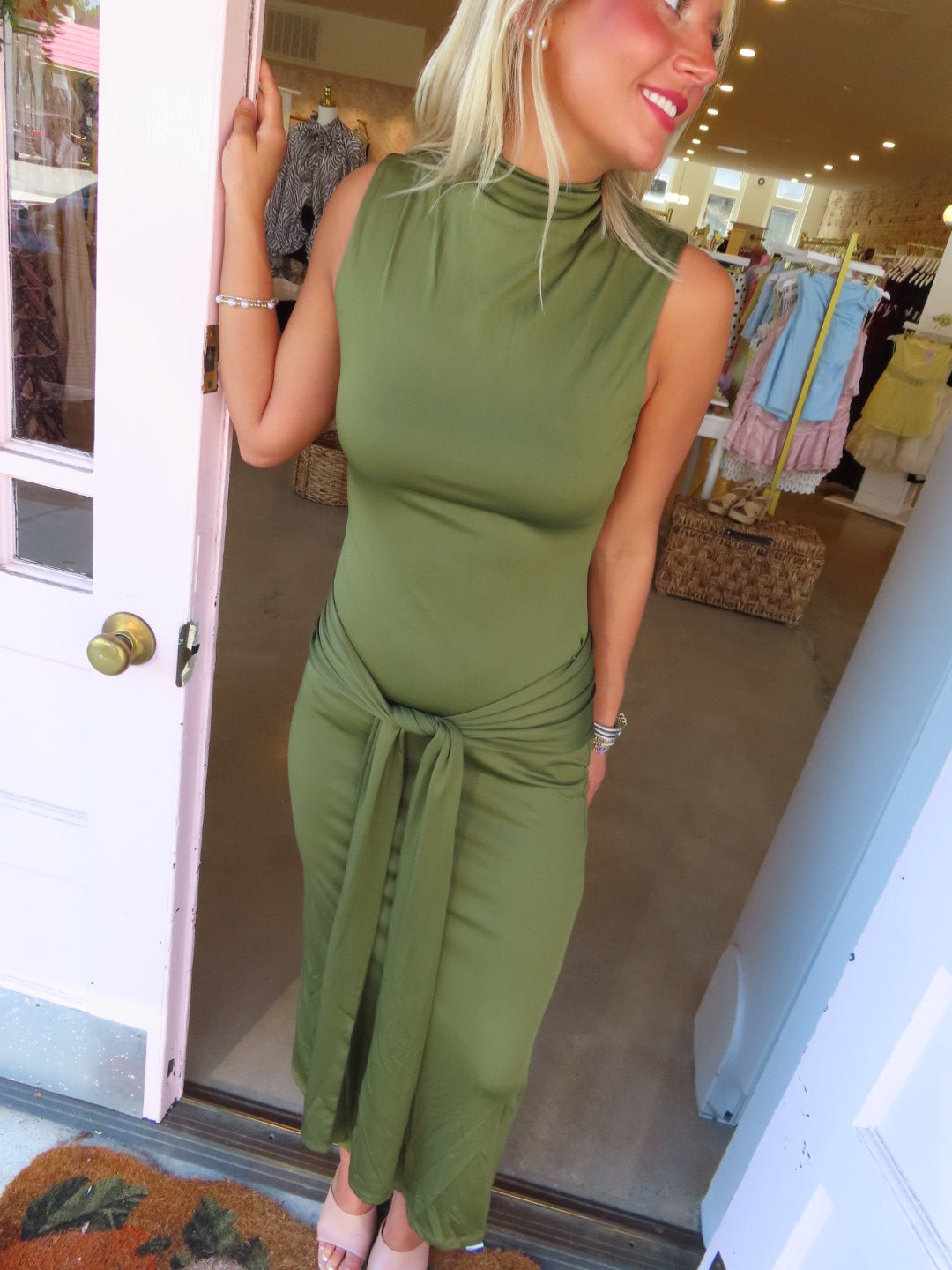 Victoria Formal Dress - Olive