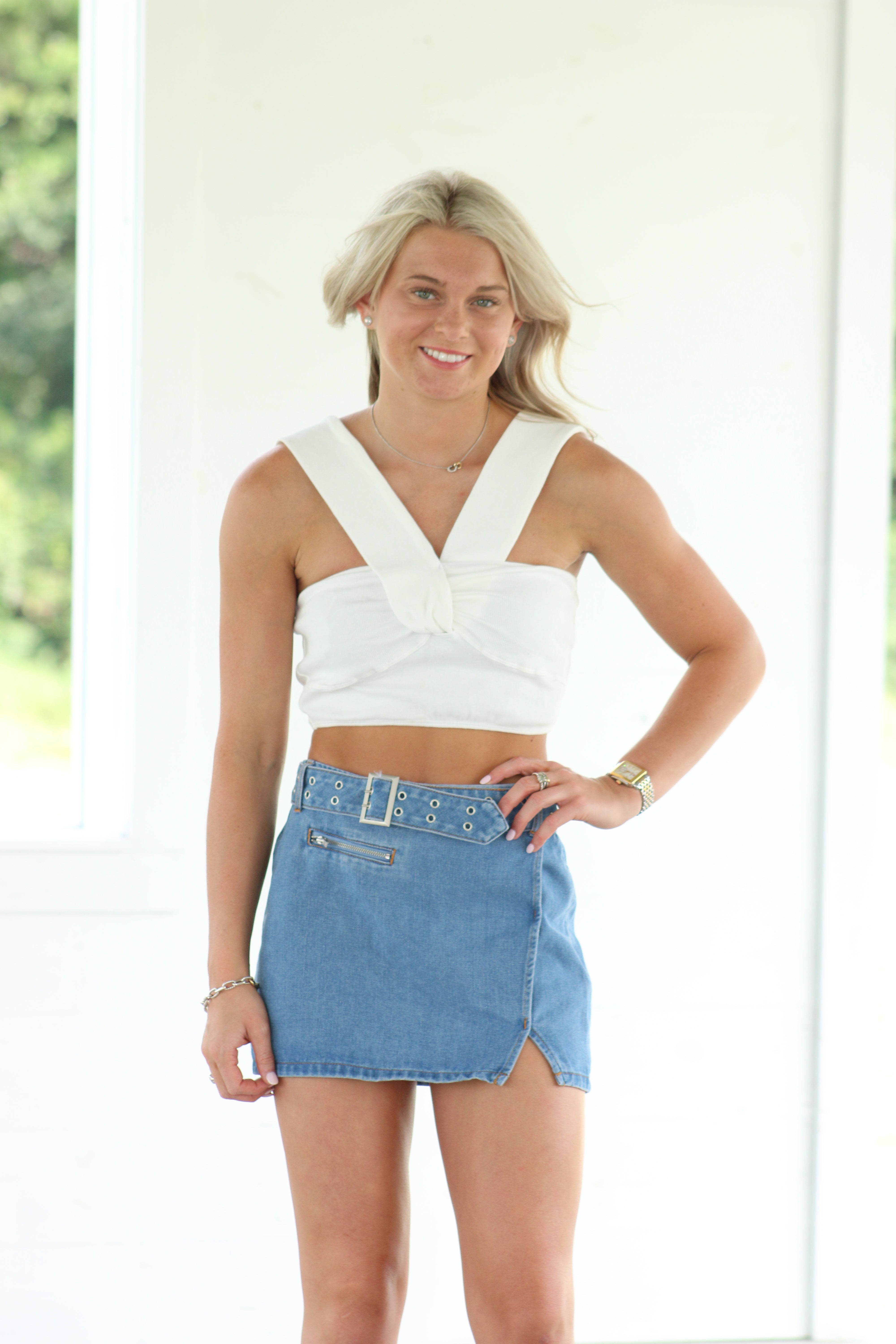 Annabell Denim Mini Skirt with Belt