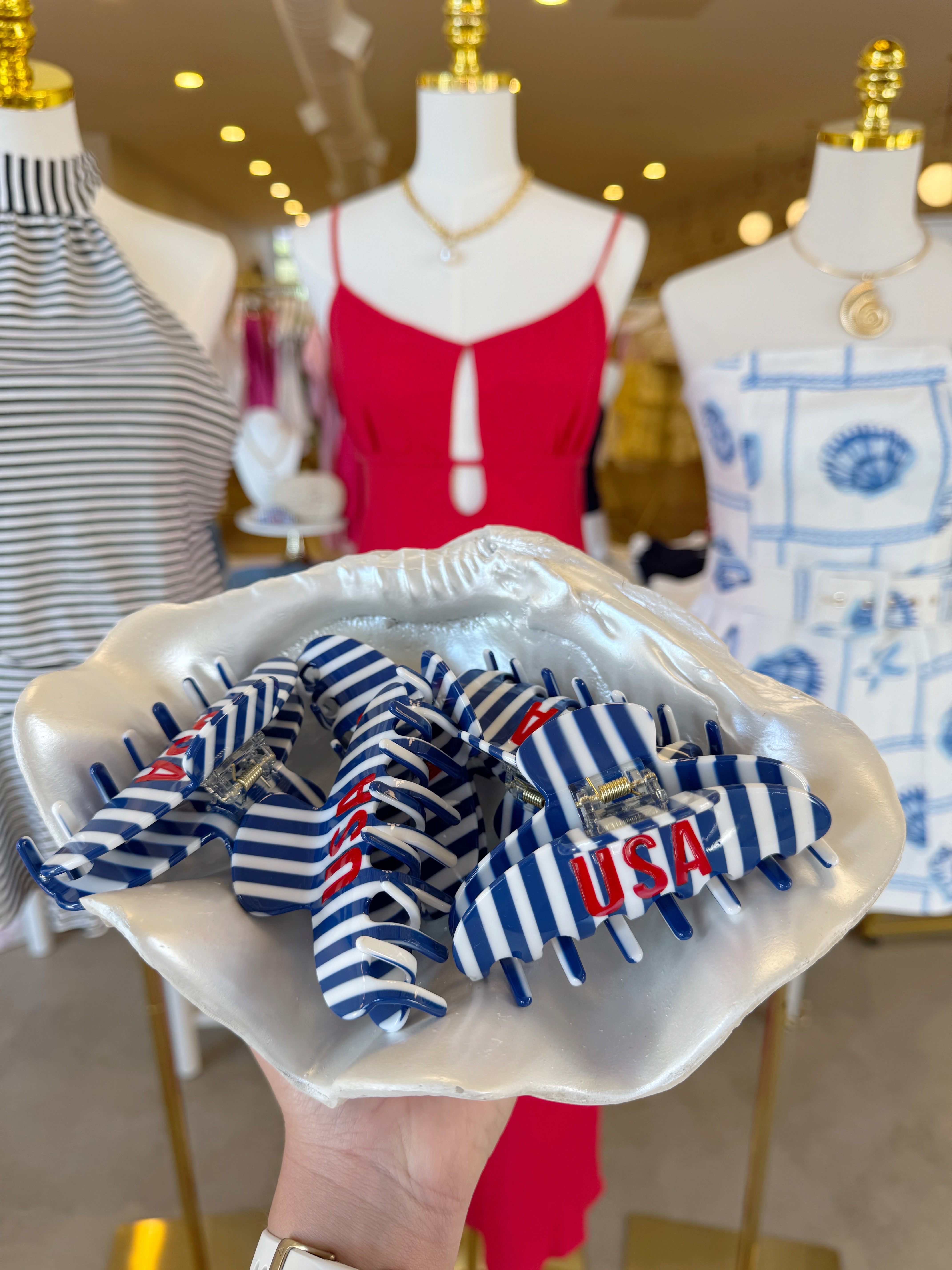 USA Striped Hair Claw
