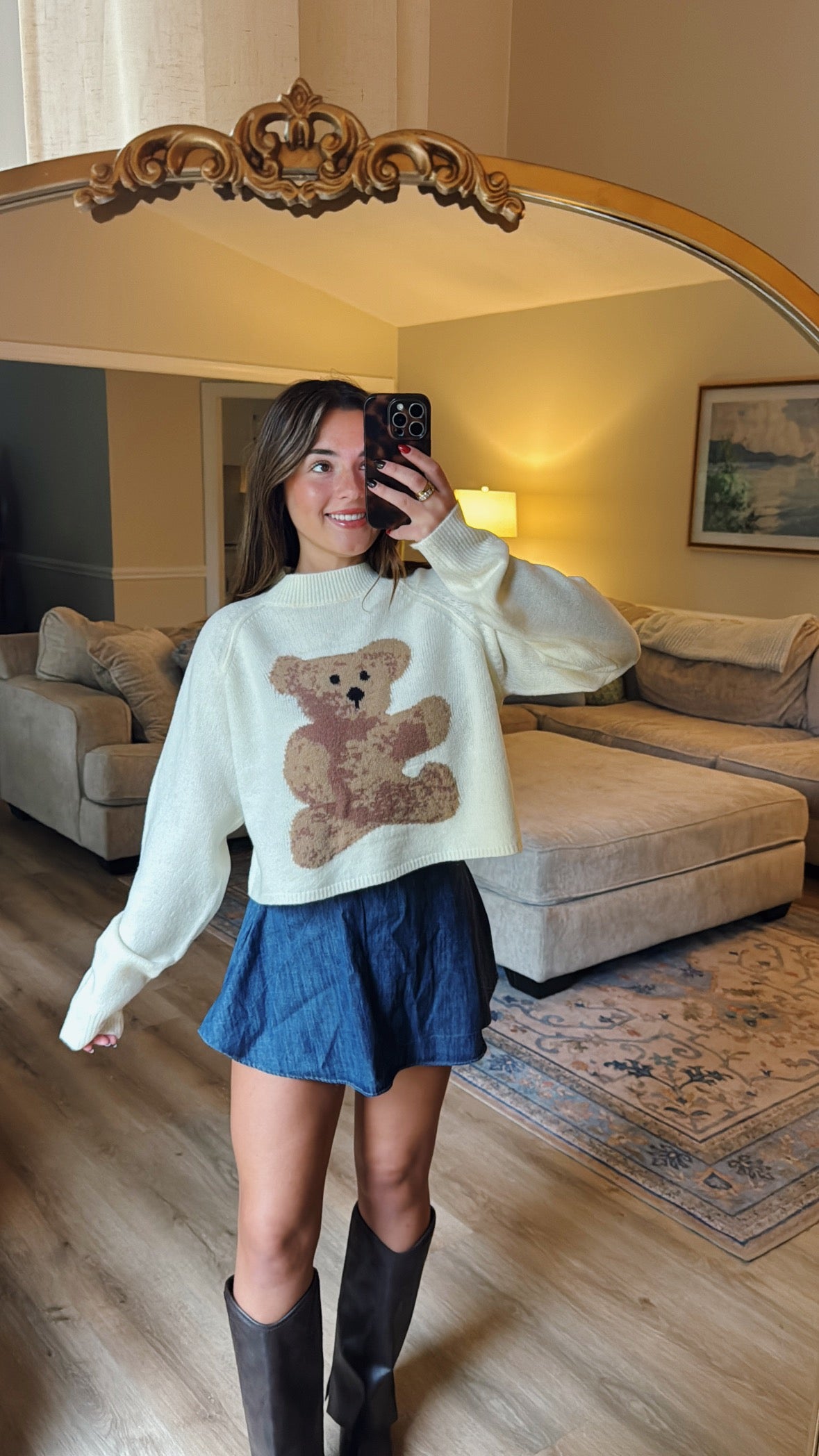 Teddy Cozy Mock Neckline Sweater - Ivory