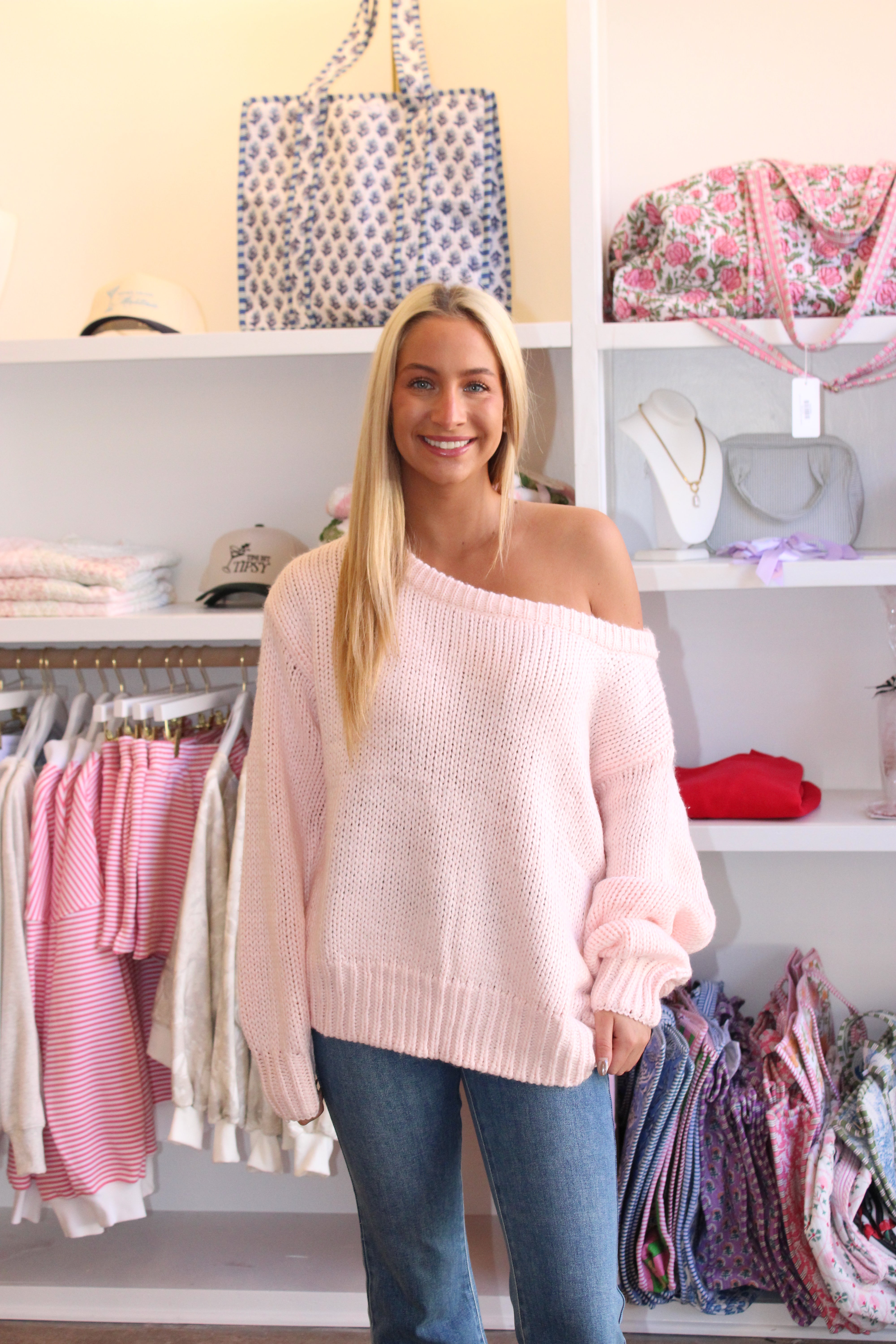 Ballerina Era Knit Oversized Sweater - Pale Pink