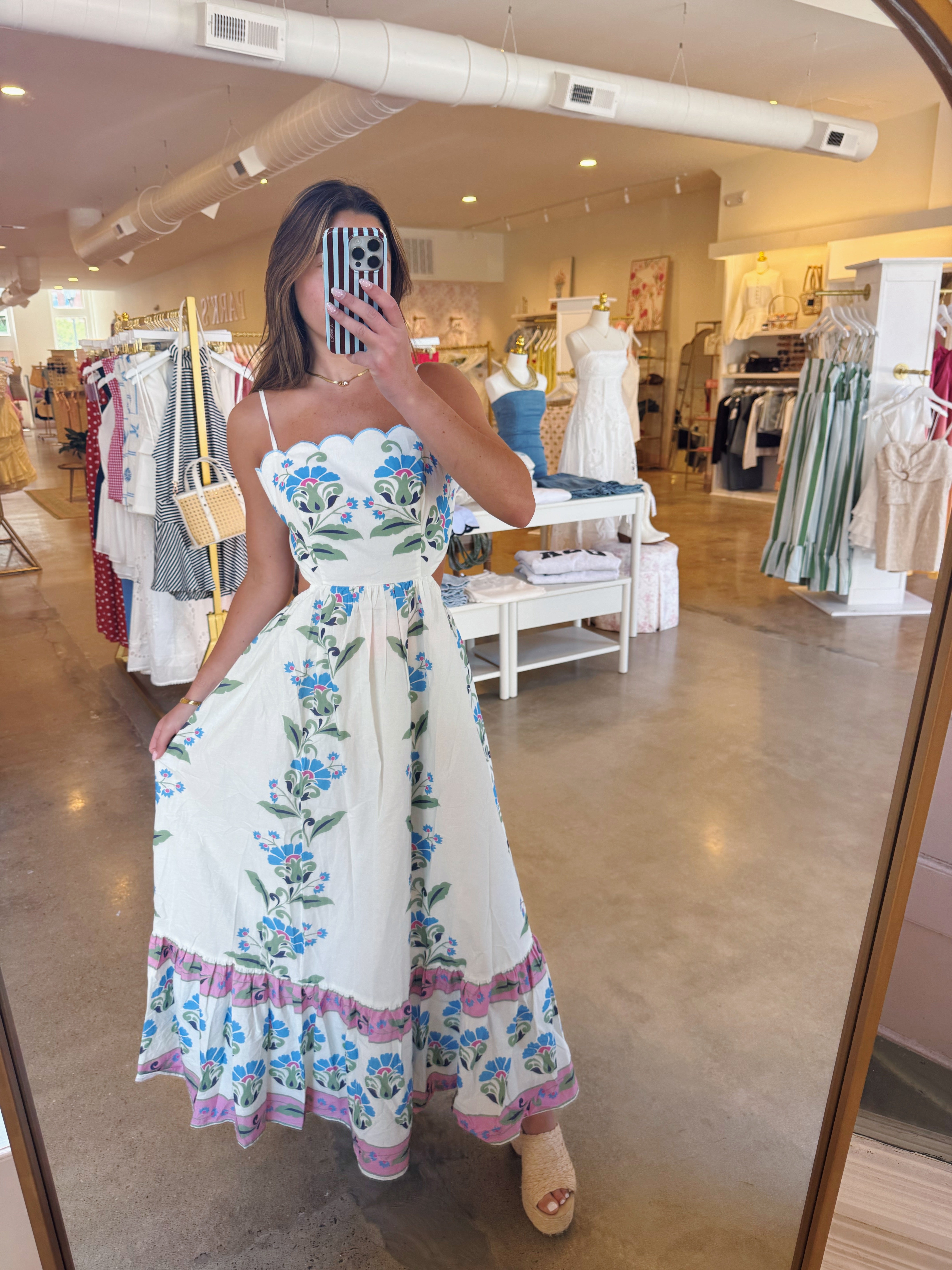 Charlotte Maxi Dress - White Floral