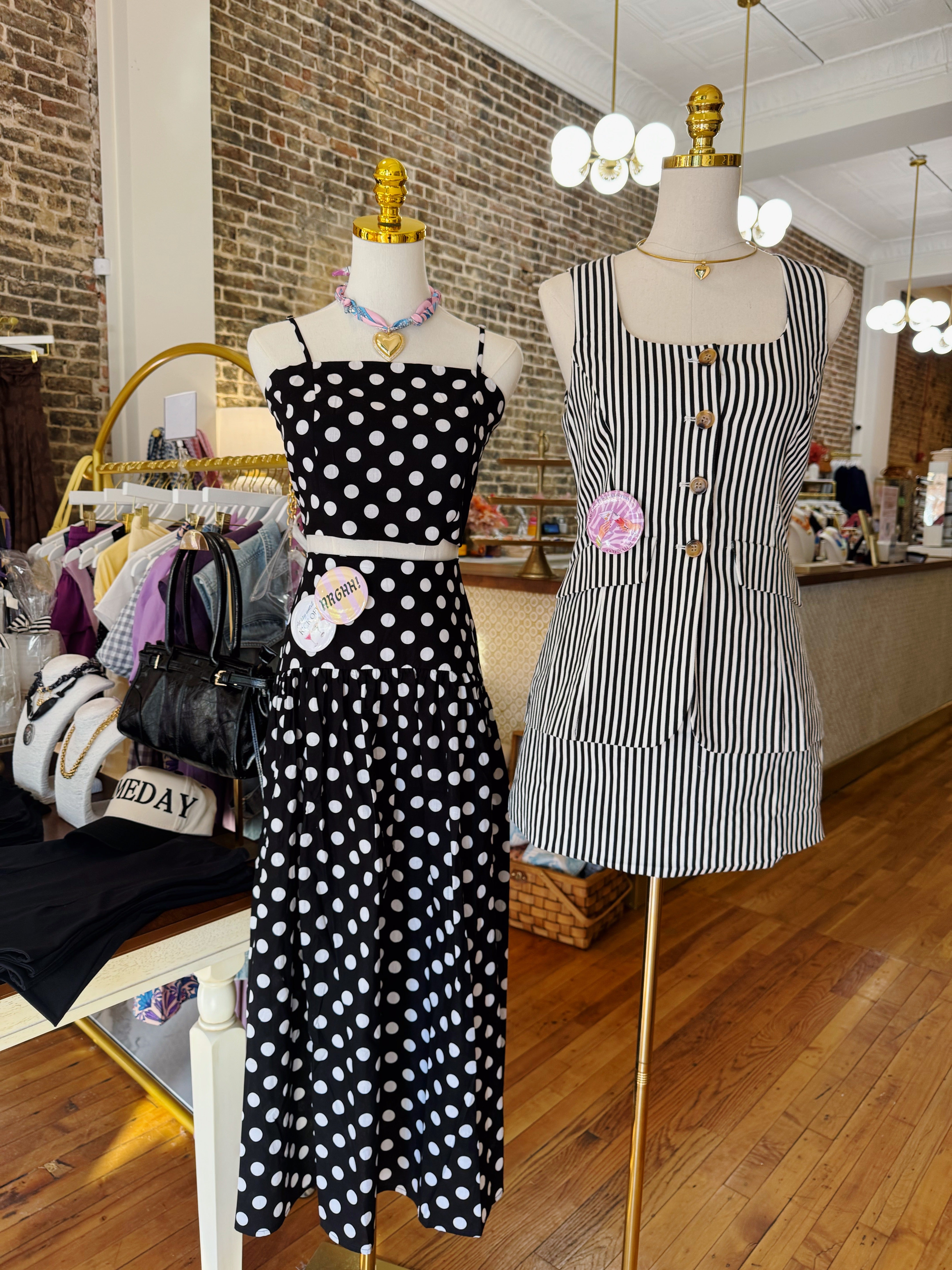 Fair Game Romper Dress - Black & White