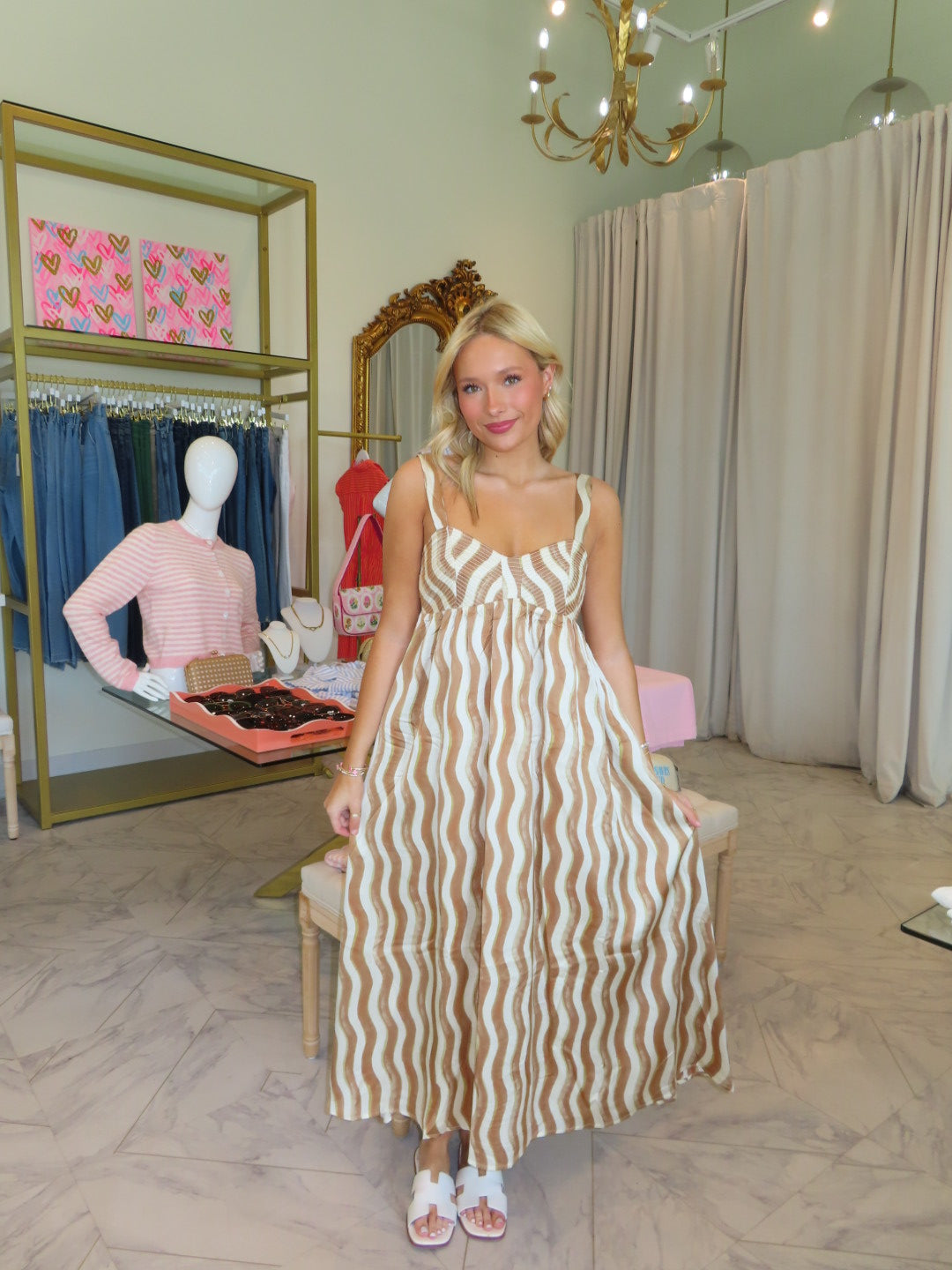 Malea Satin Midi Dress - Cream