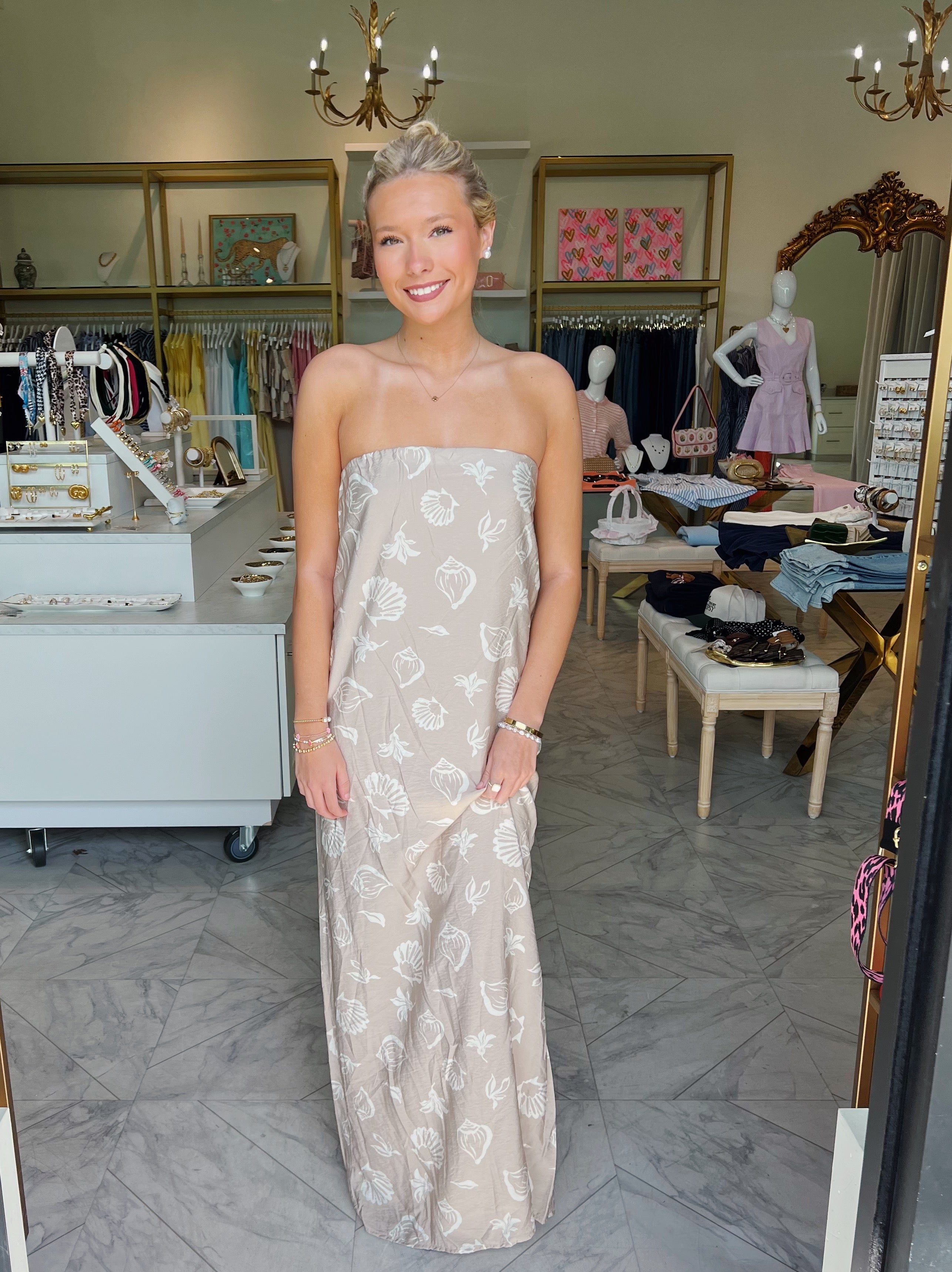 NC Coast Maxi Dress - Beige