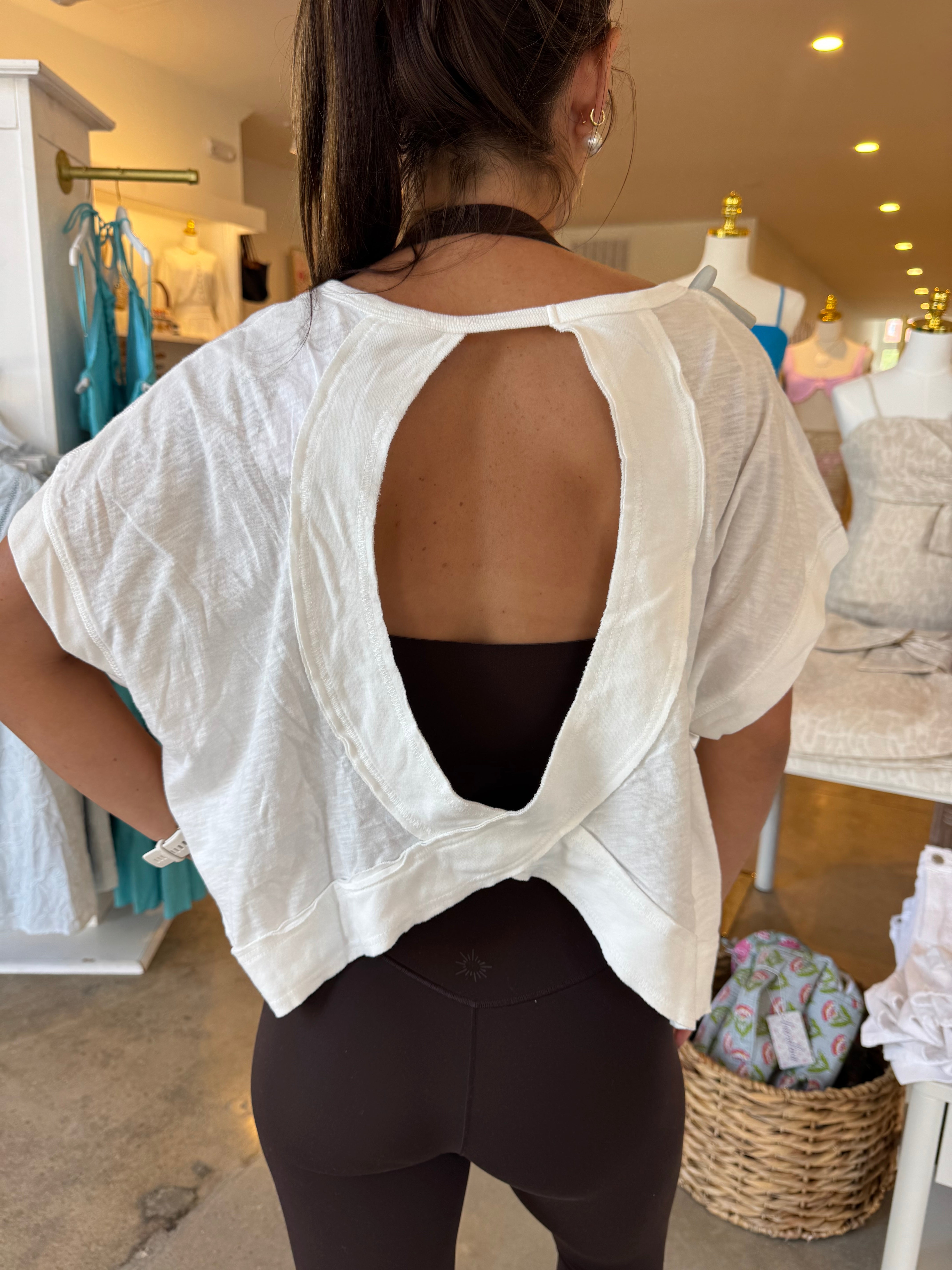 Get Moving Open Back Top - Ivory