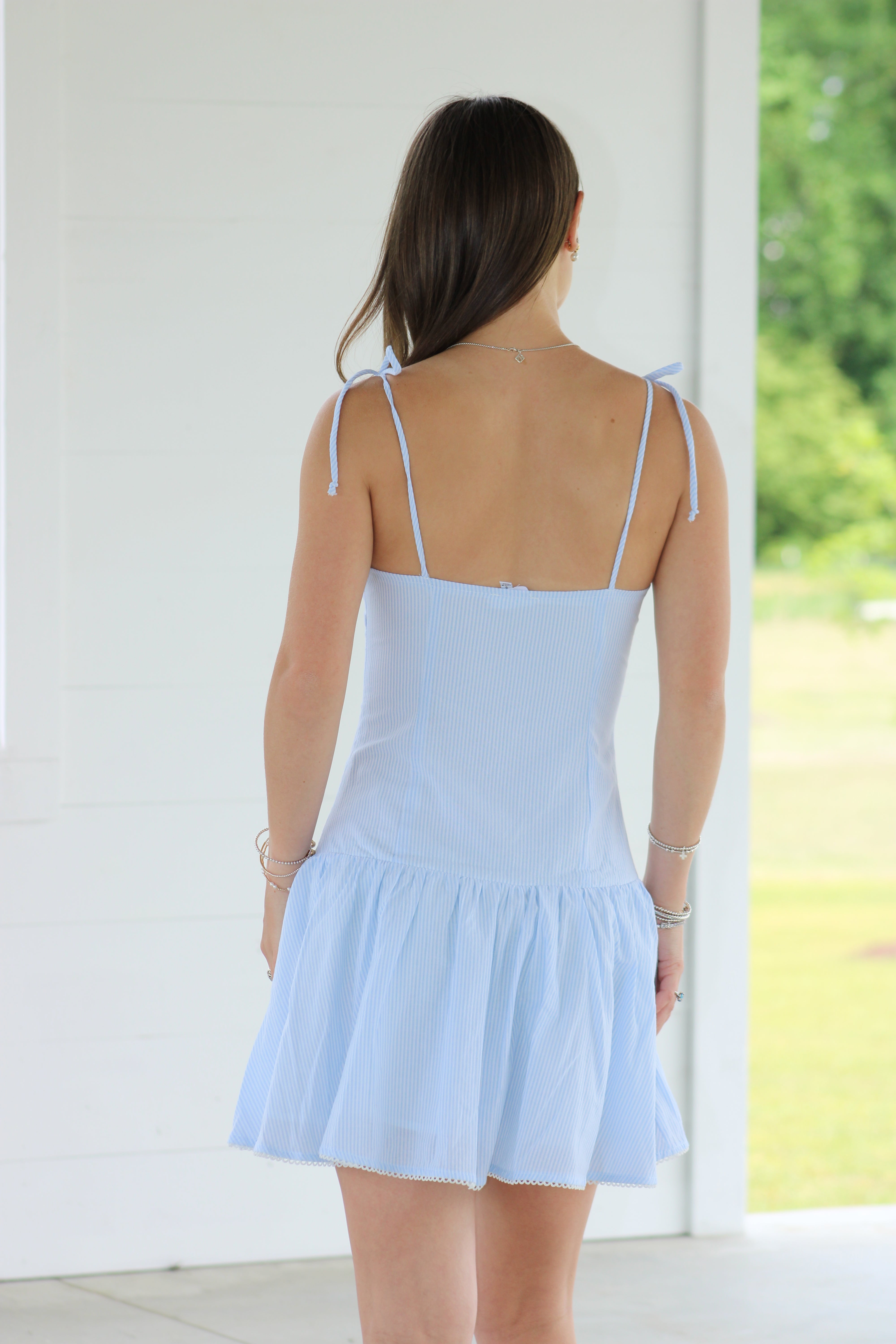 Girls Brunch Mini Dress - Light Blue