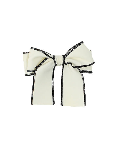 Cream & Black Hair Bow (Right)