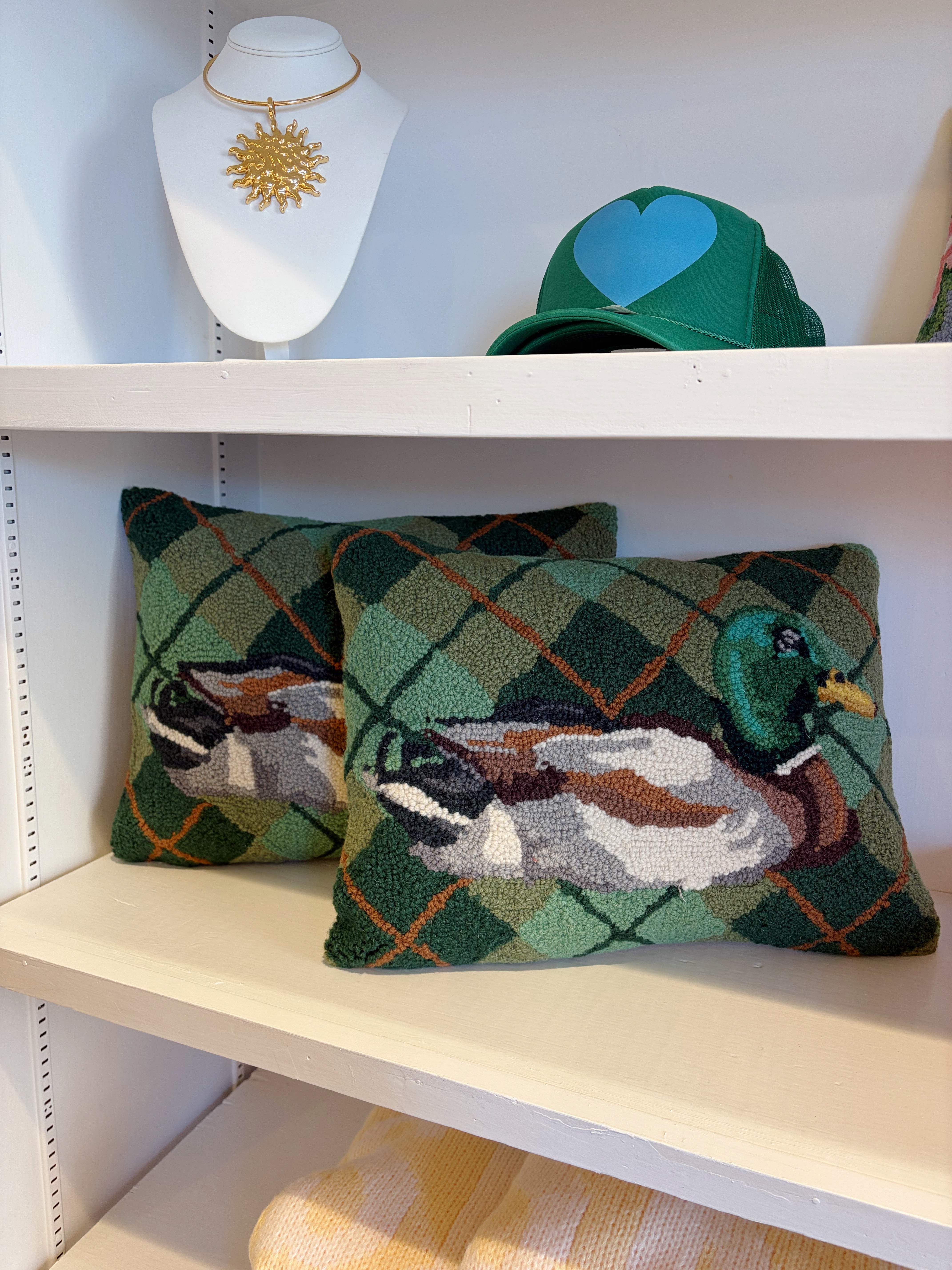 Mallard Plaid Needle Point Pillow