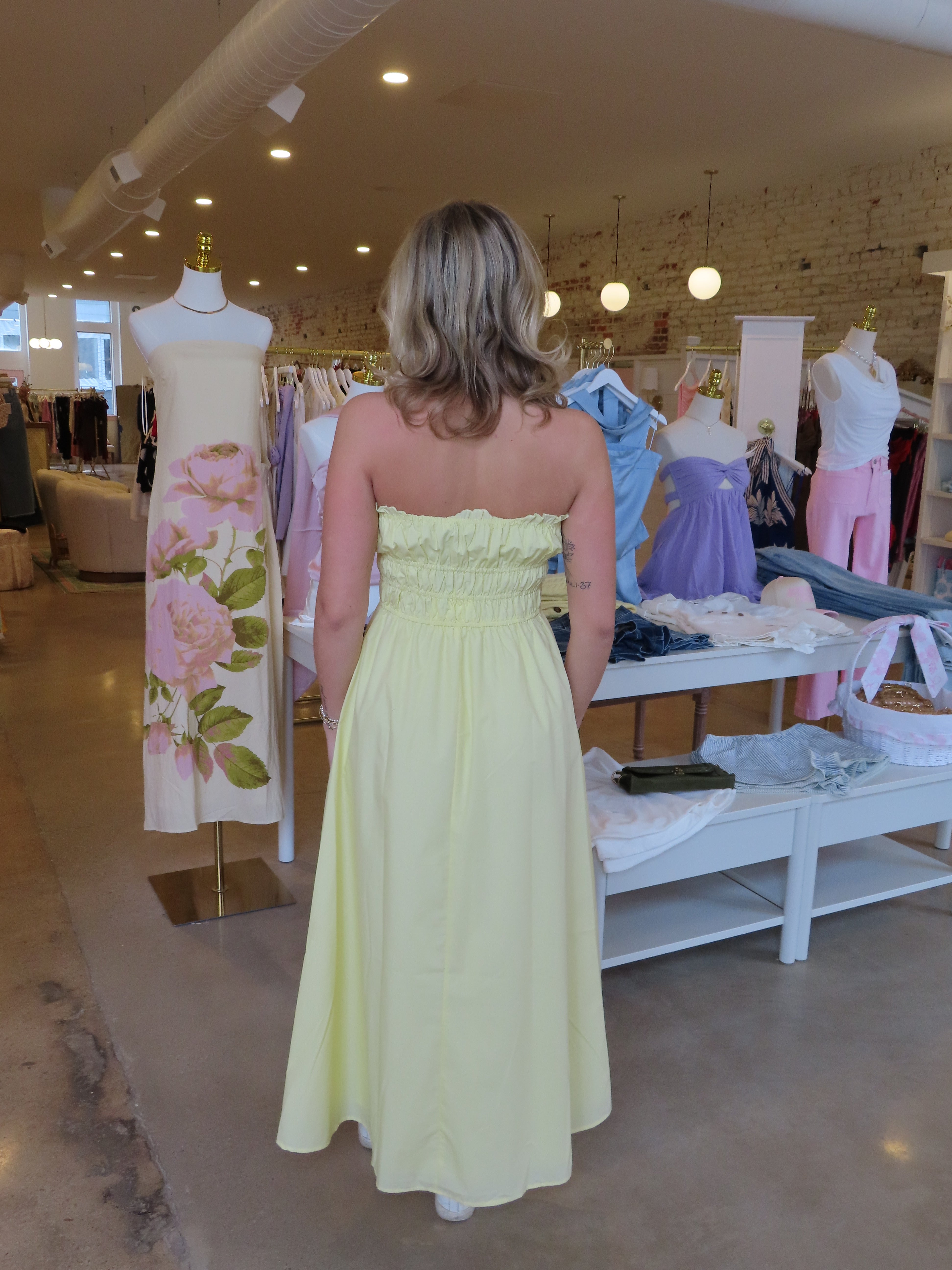 Tayla Midi Dress - Yellow