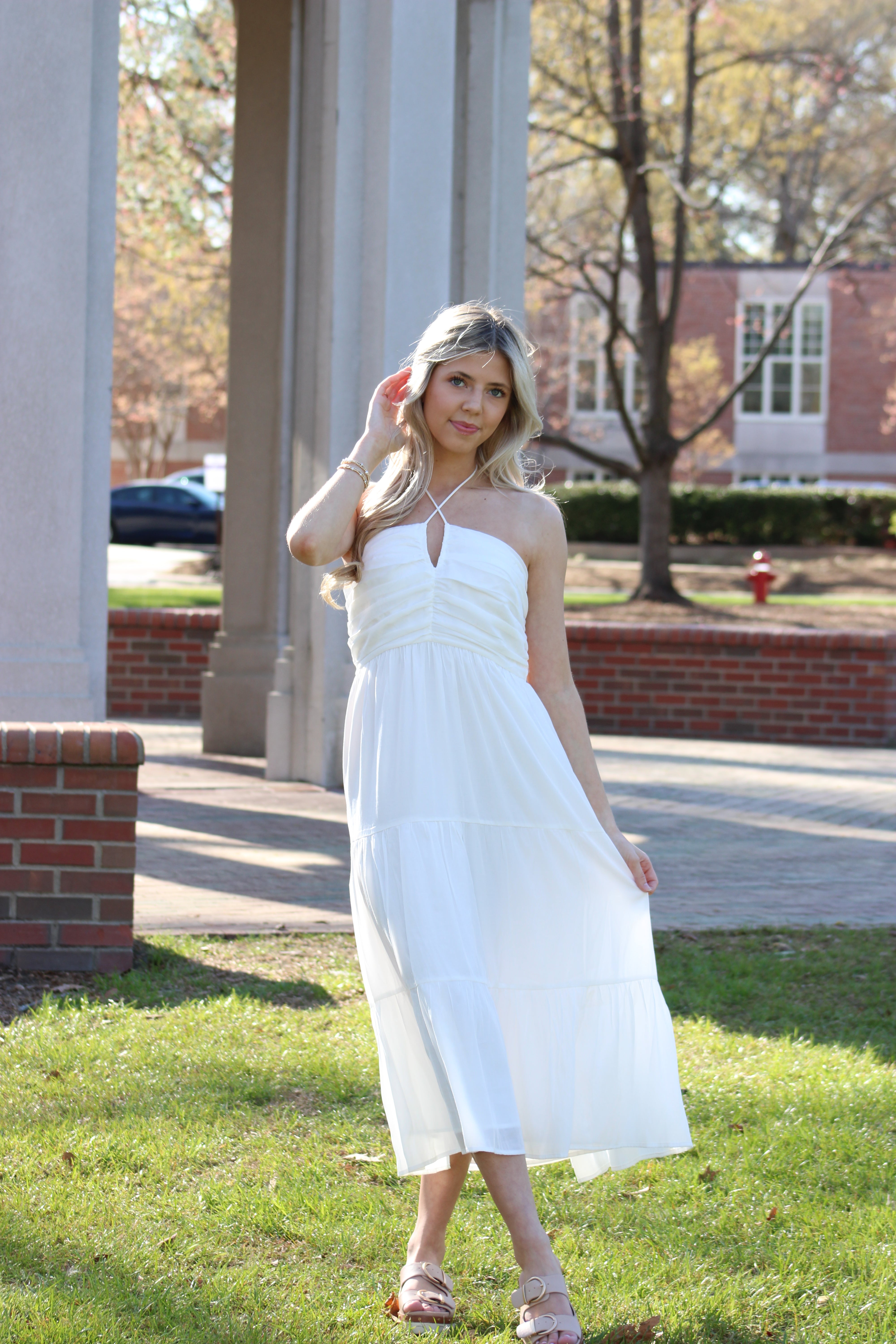 Around The World Midi Dress - White
