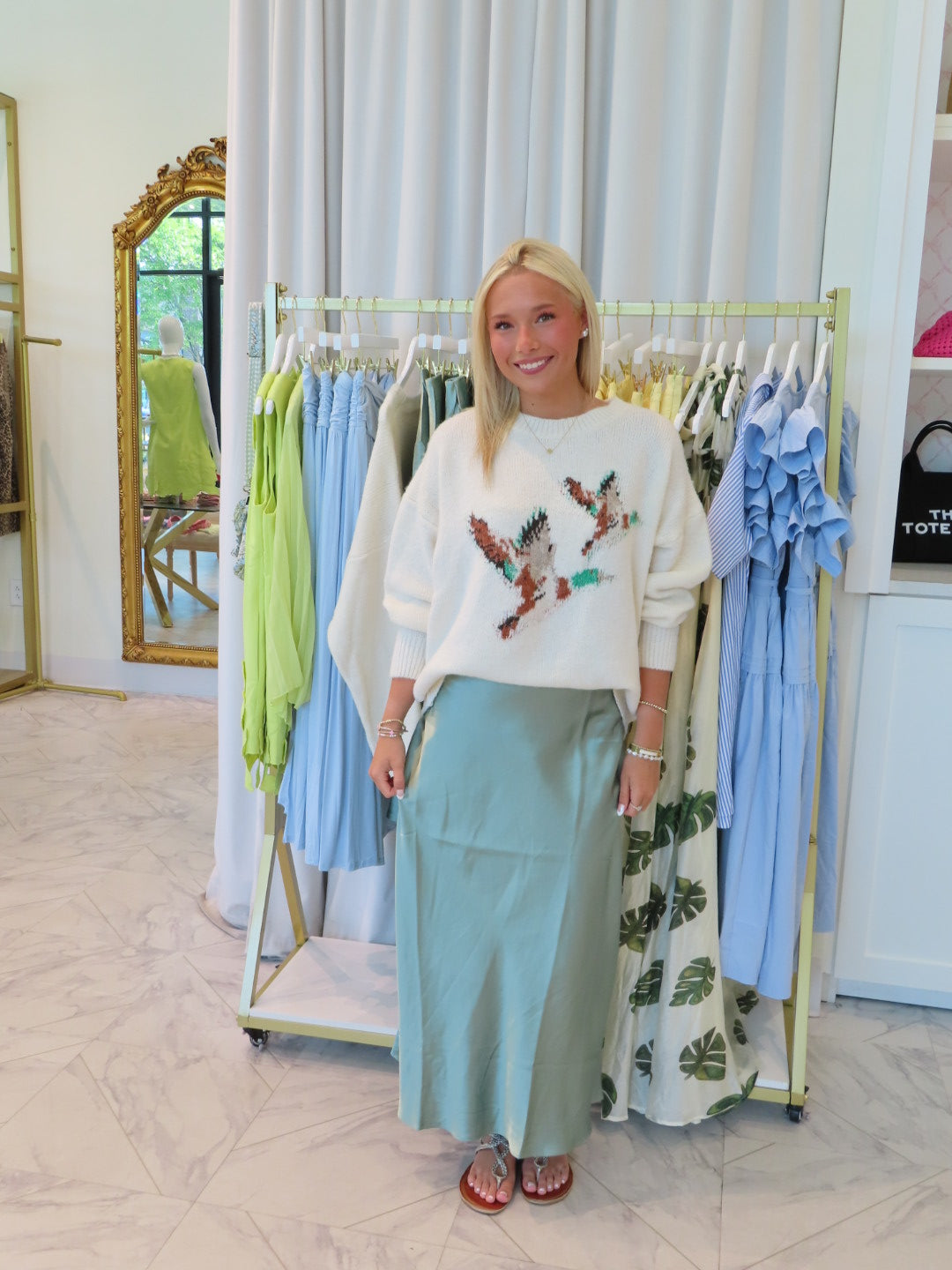 Fool For You Satin Maxi Skirt - Sage Green
