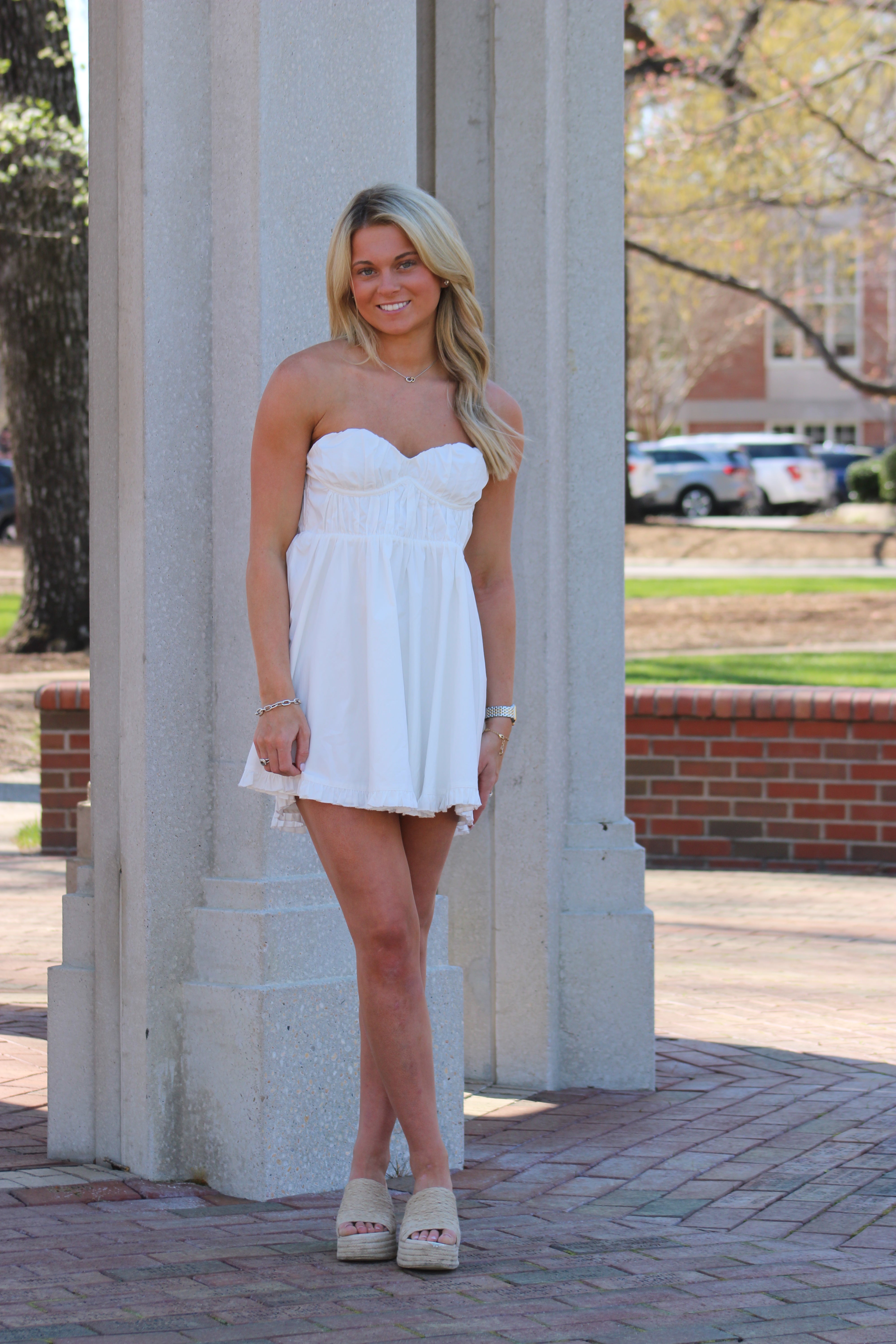 Take Me With You Dress - White