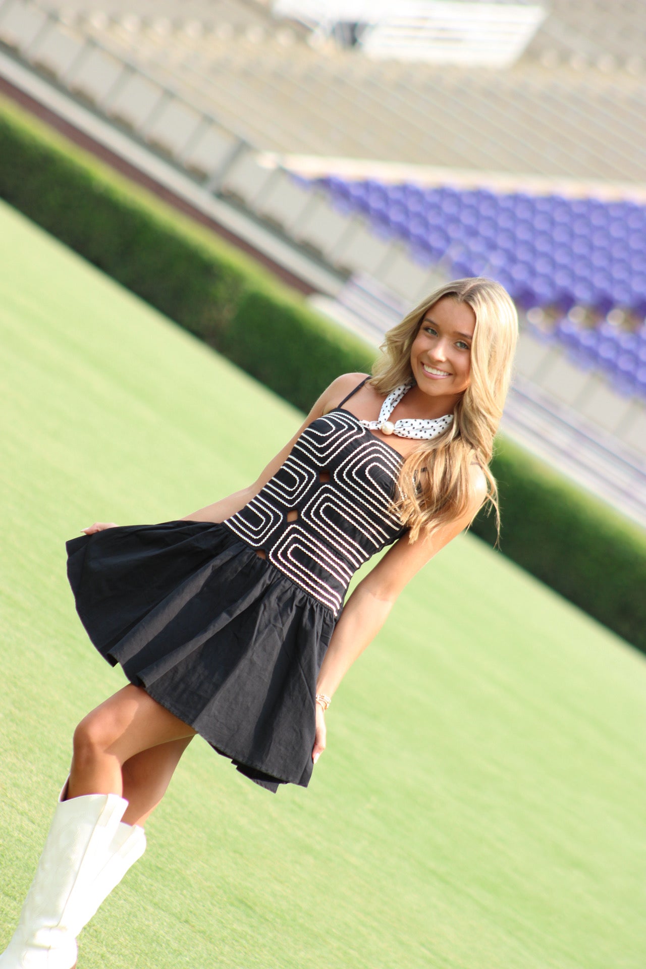 She's Got It All Embroidered Mini Dress - Black