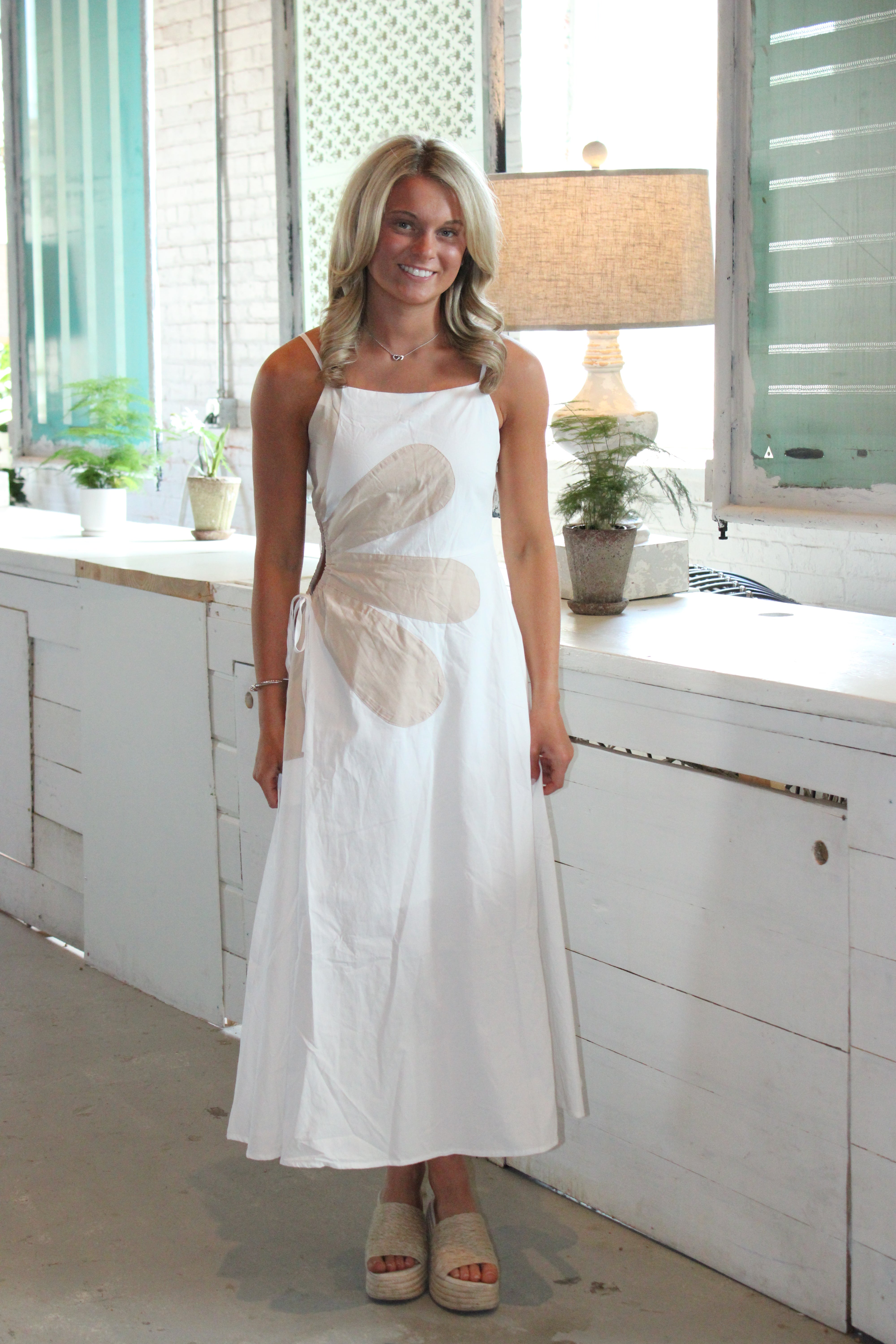 Champagne Coast Midi Dress - Off White